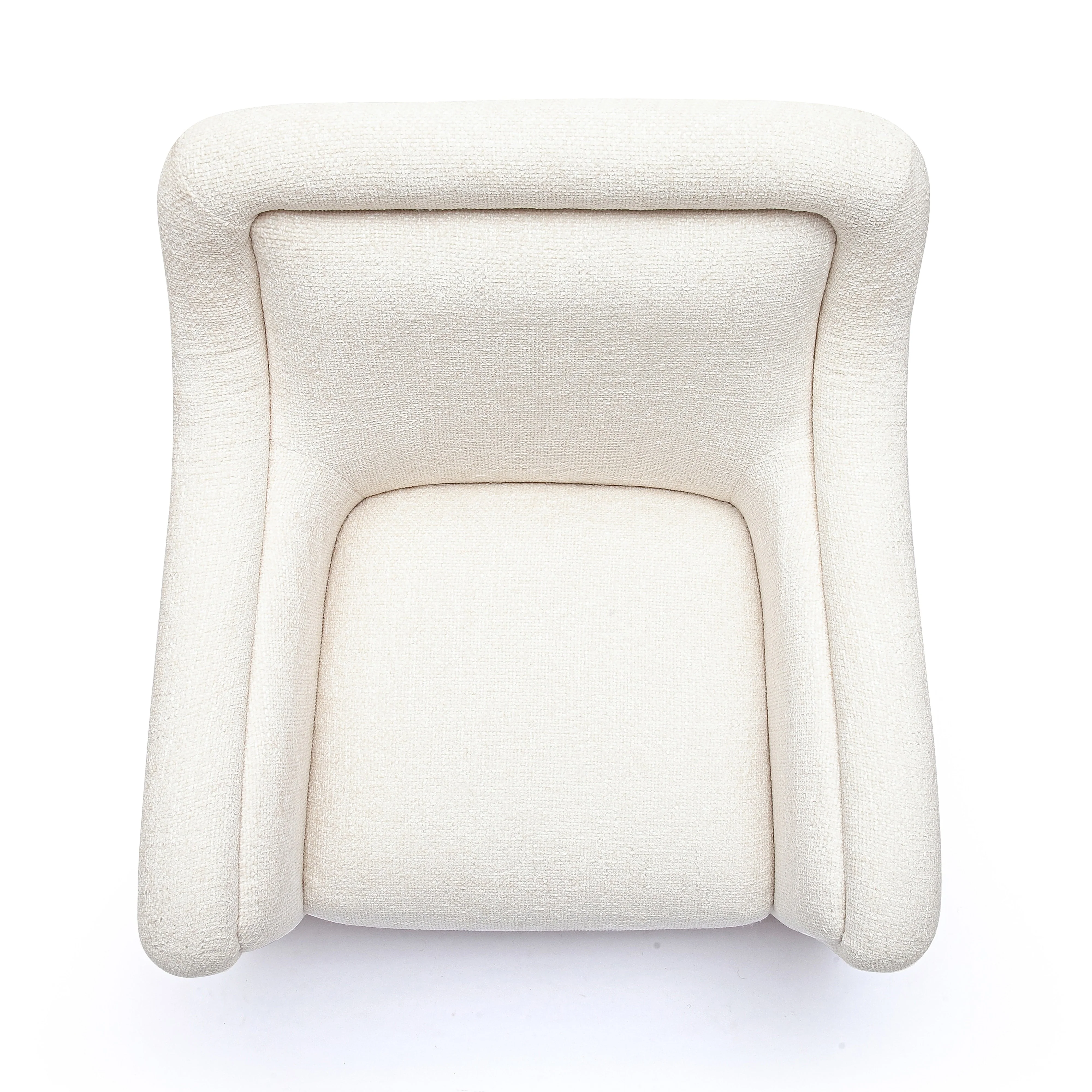 Charli Cream Performance Basketweave Chenille Swivel Chair - Image 6