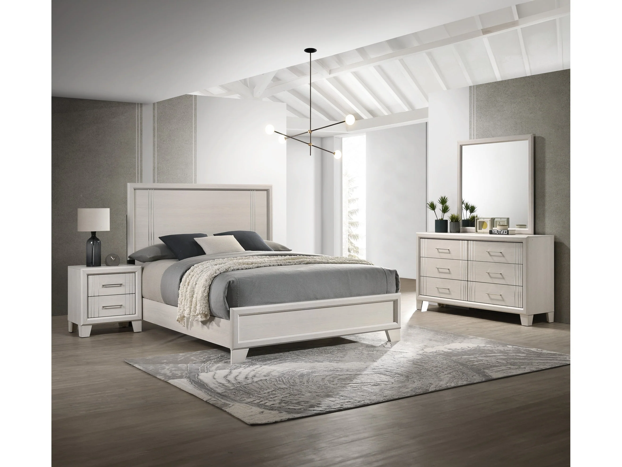 Charlie White Full Panel Youth Bedroom Set