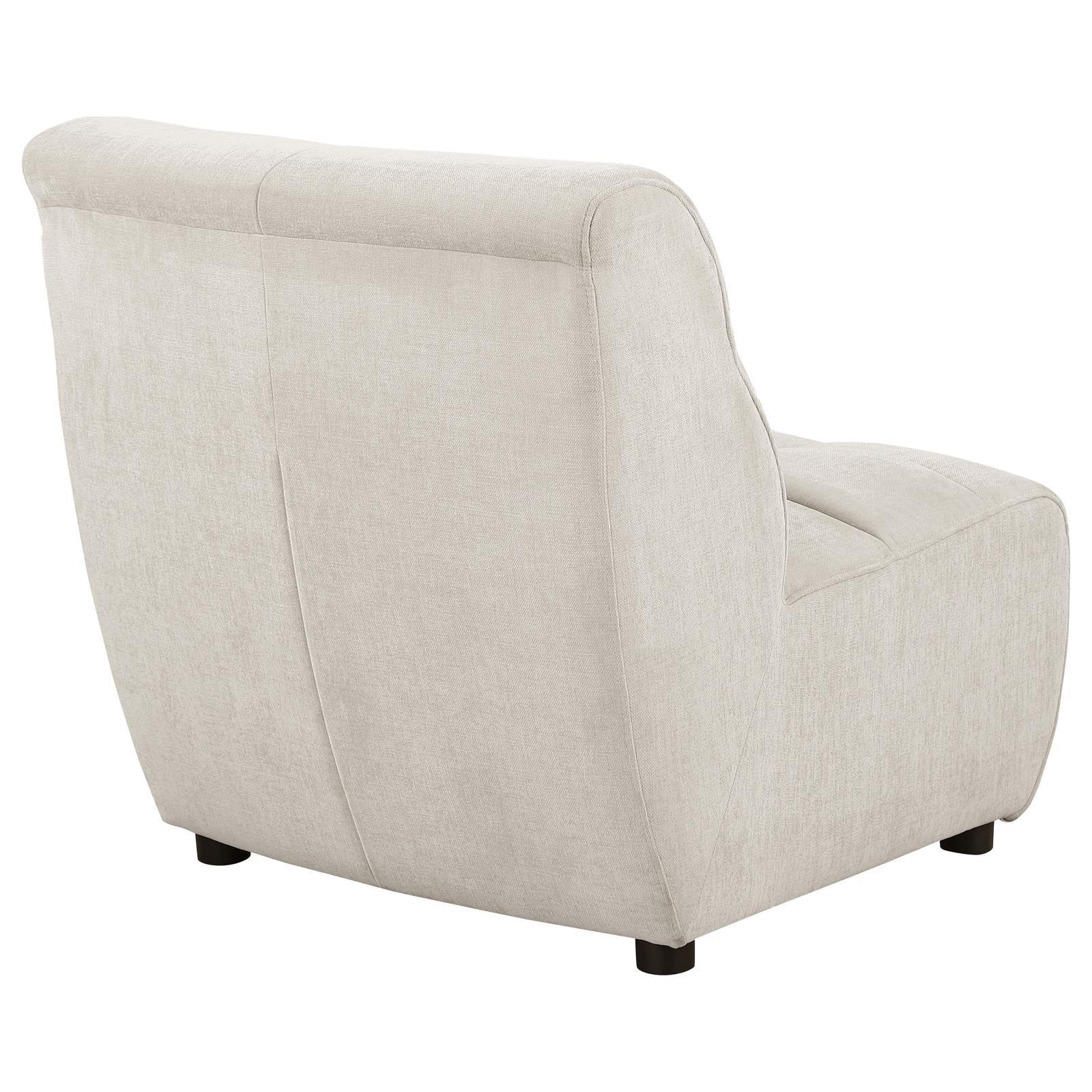 Charlotte Ivory Upholstered Curved Armless Chair - Image 6