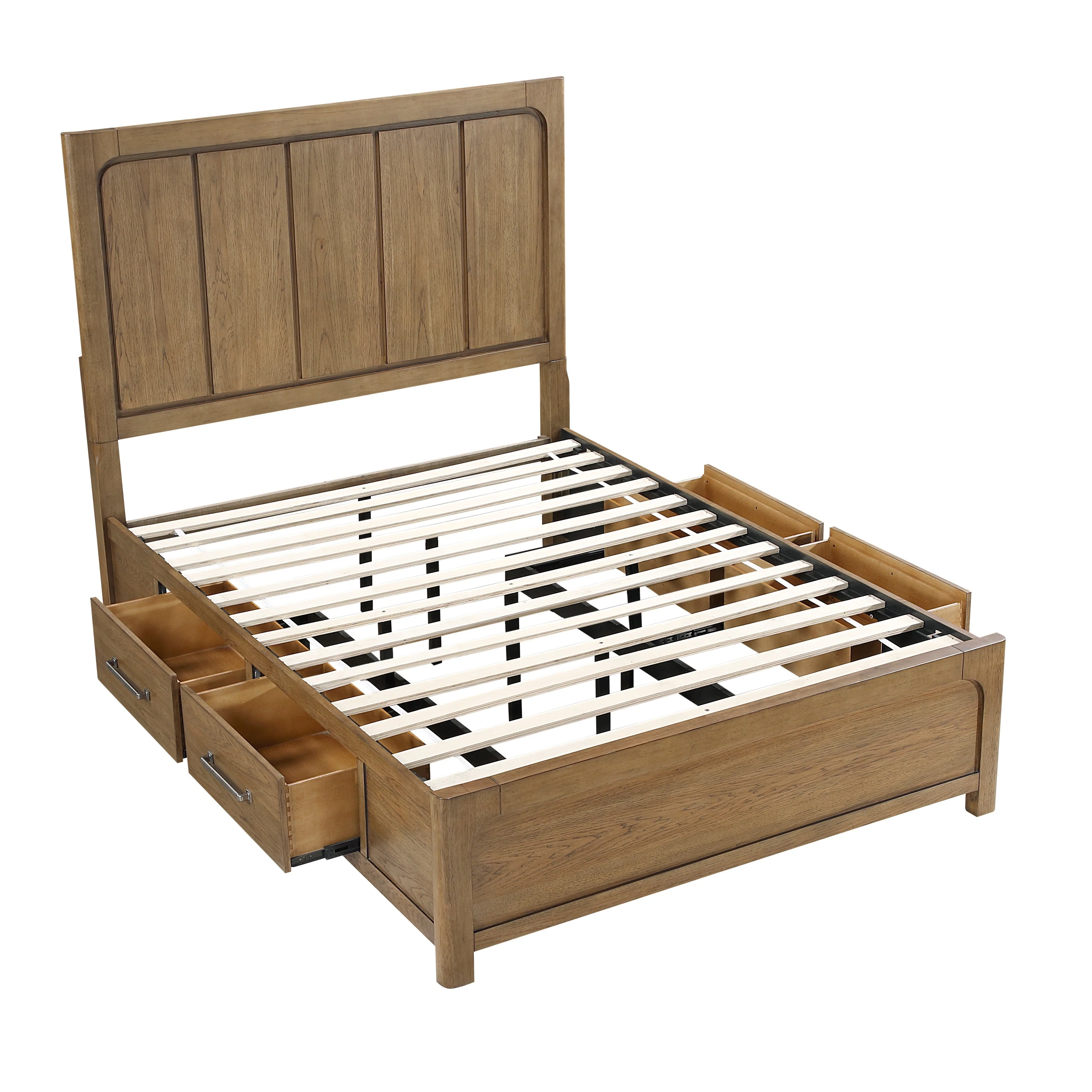 Charlotte Light Brown Queen Storage Platform Bed - Image 7