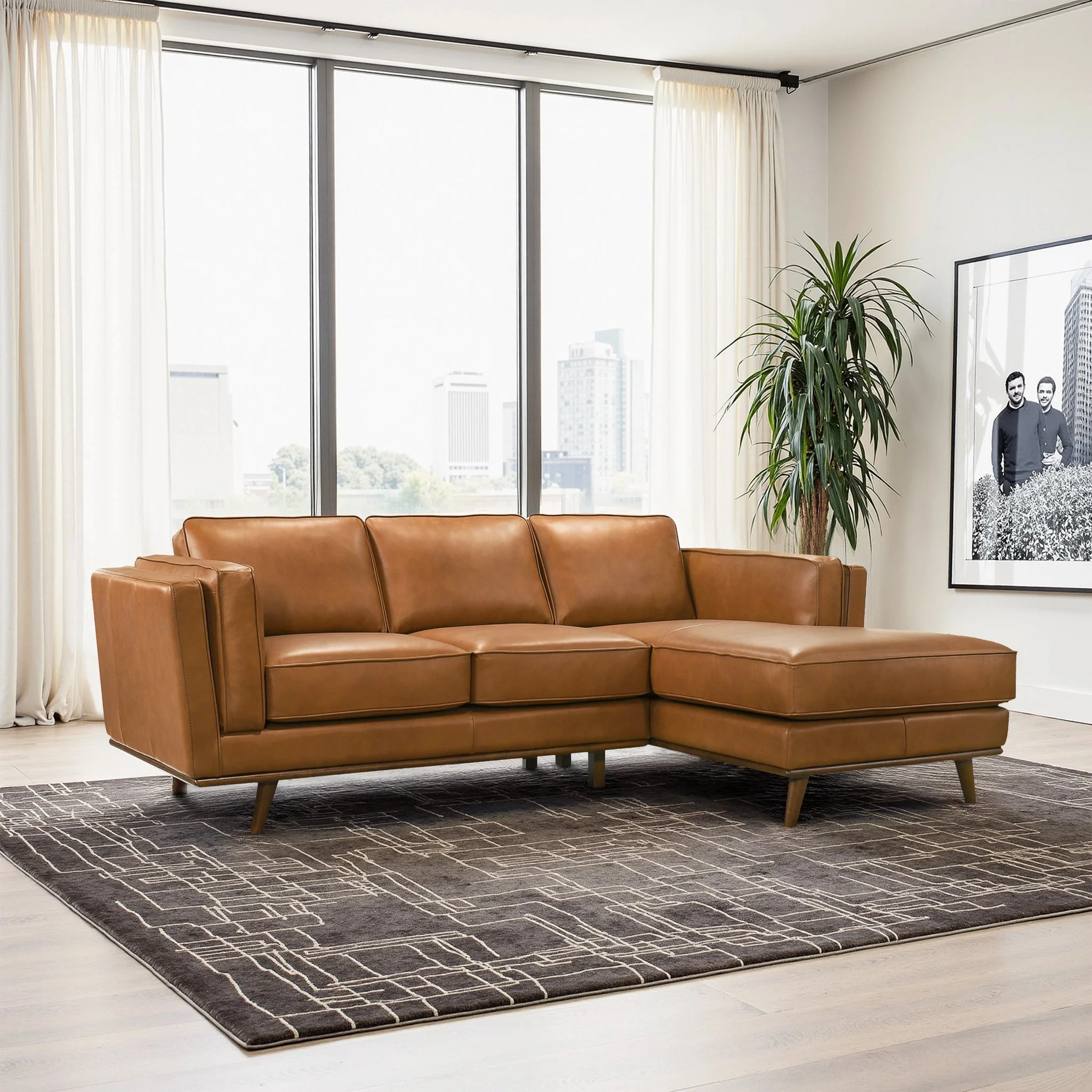 Chase Genuine Leather Sectional Right Facing - Image 2