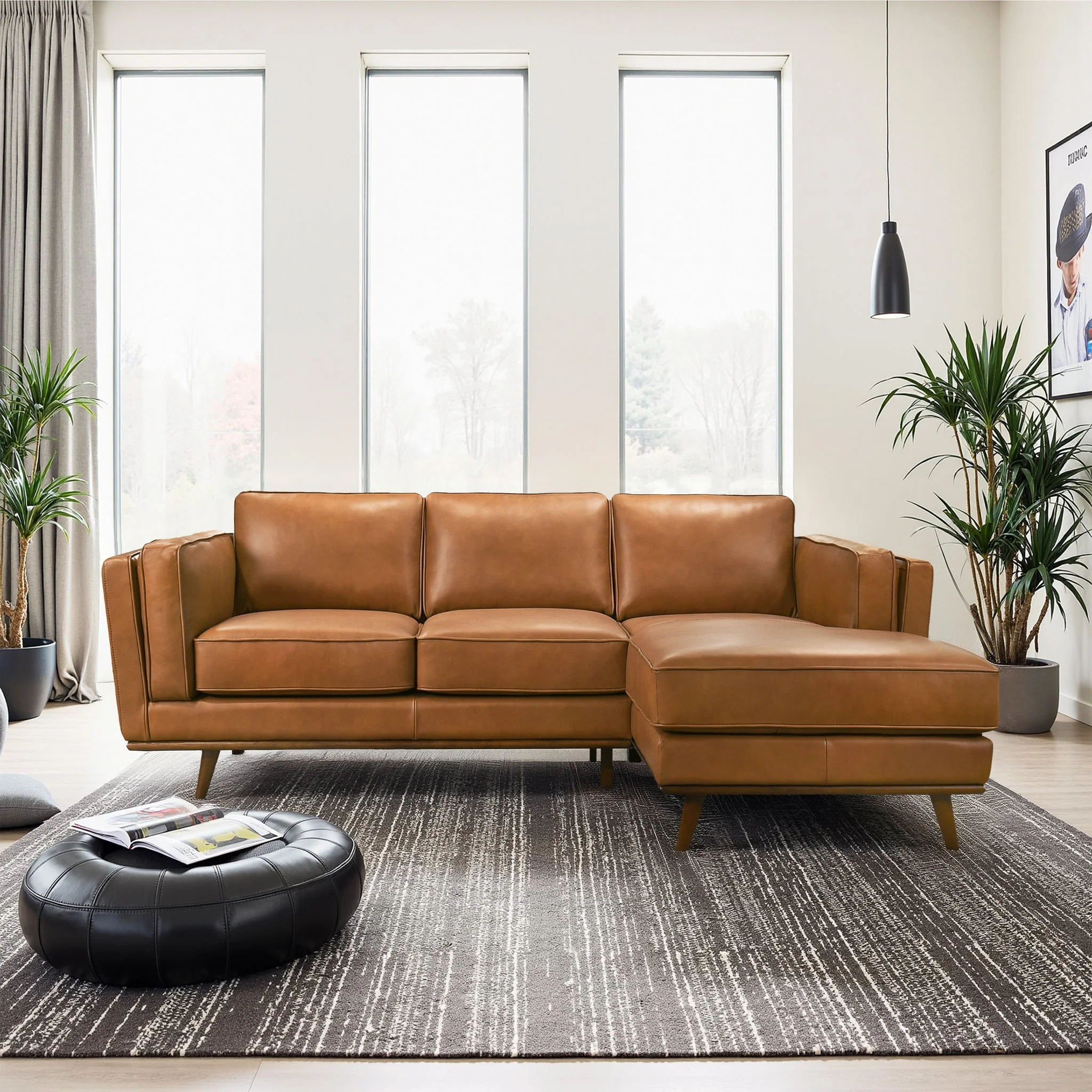 Chase Genuine Leather Sectional Right Facing - Image 3