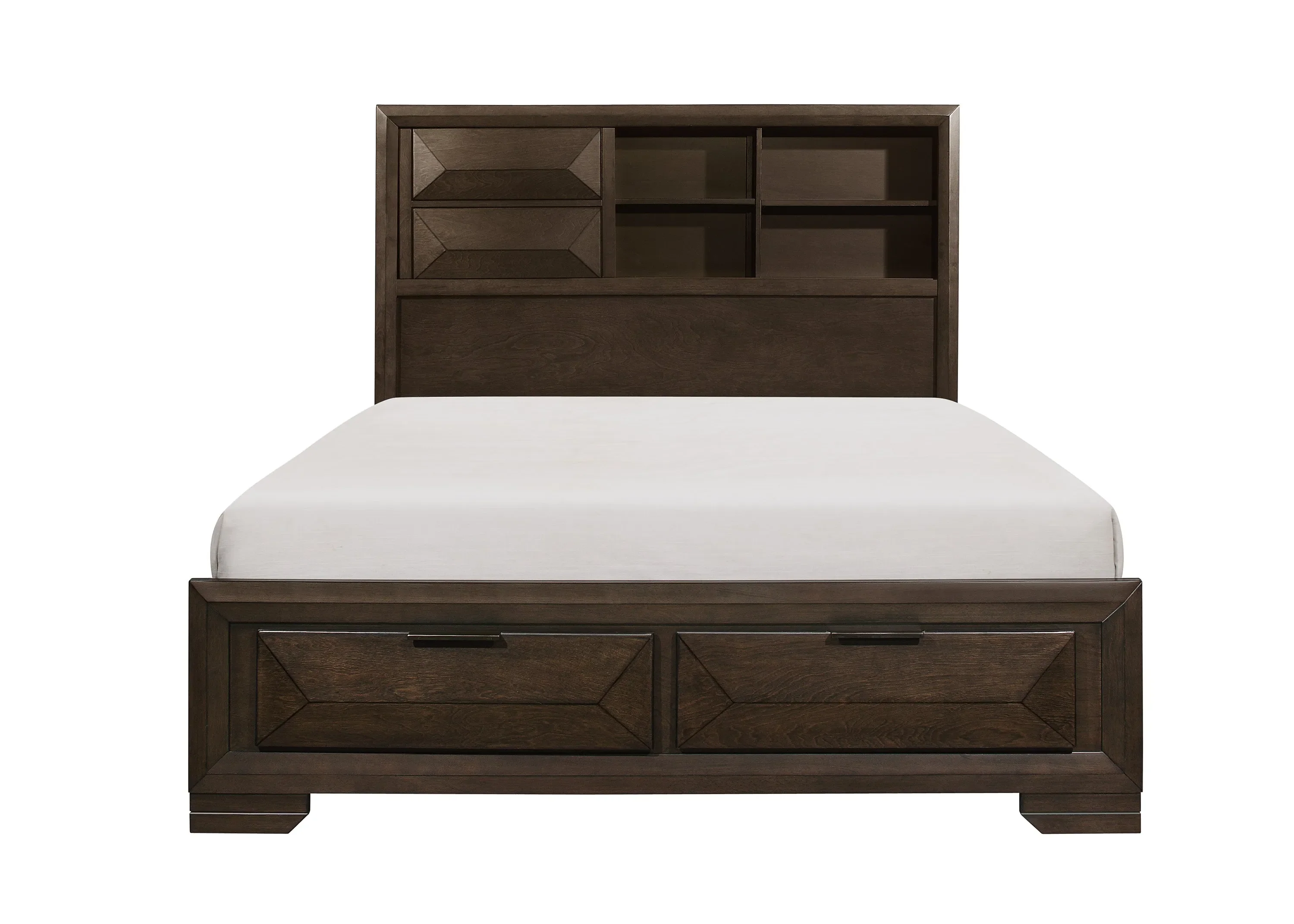 Chesky Warm Espresso Bookcase Storage Platform Bedroom Set - Image 5