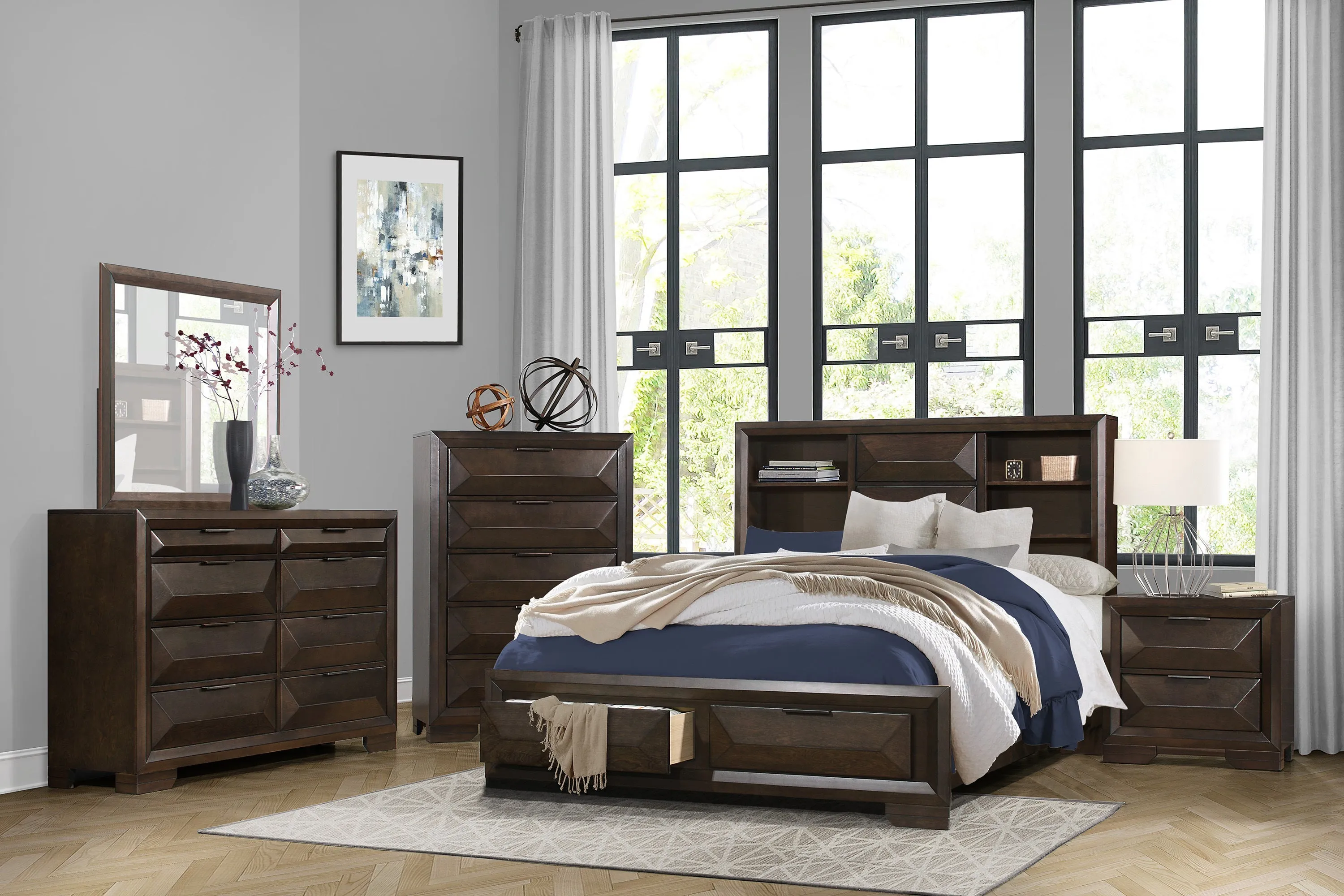 Chesky Warm Espresso Nightstand - Image 2