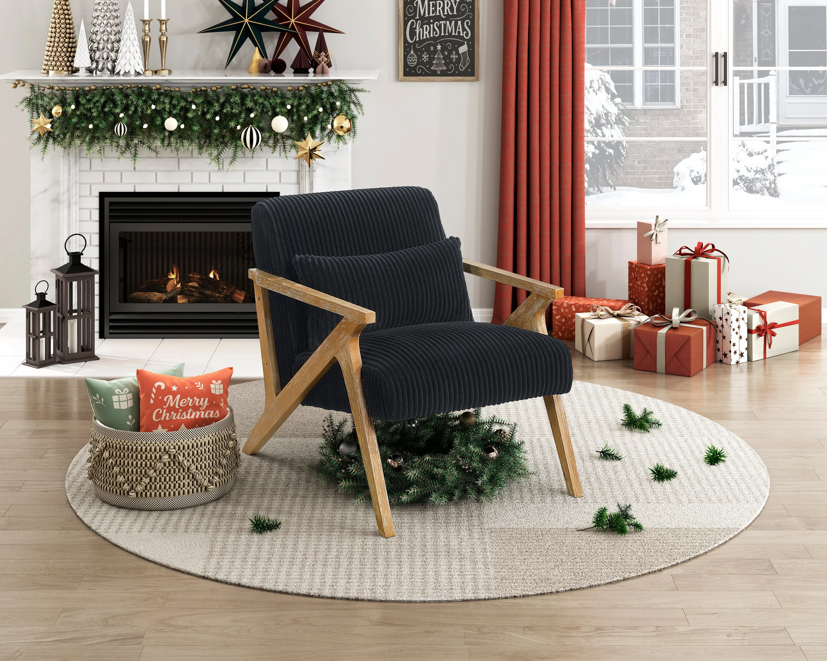 Chevron Black Accent Chair - Image 10