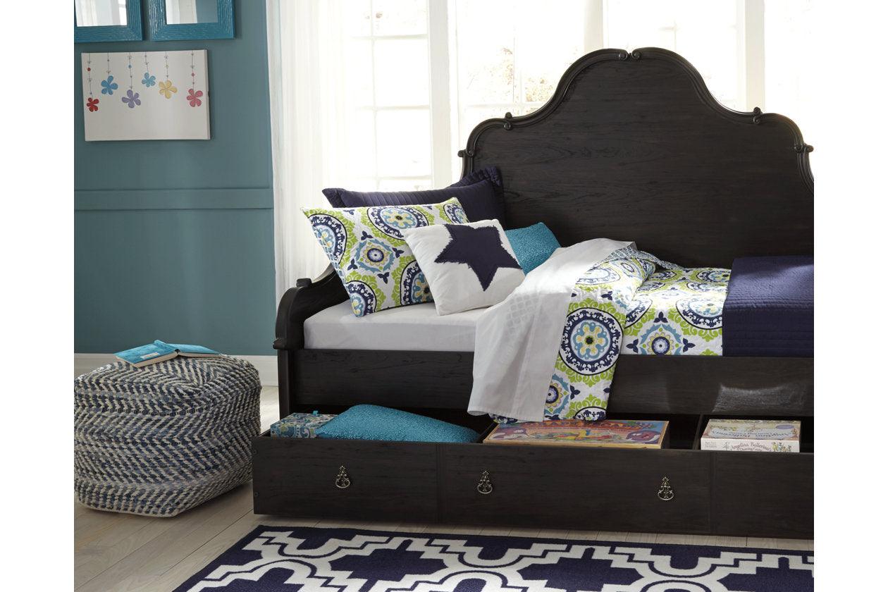 Chevron Blue Pouf - Image 4