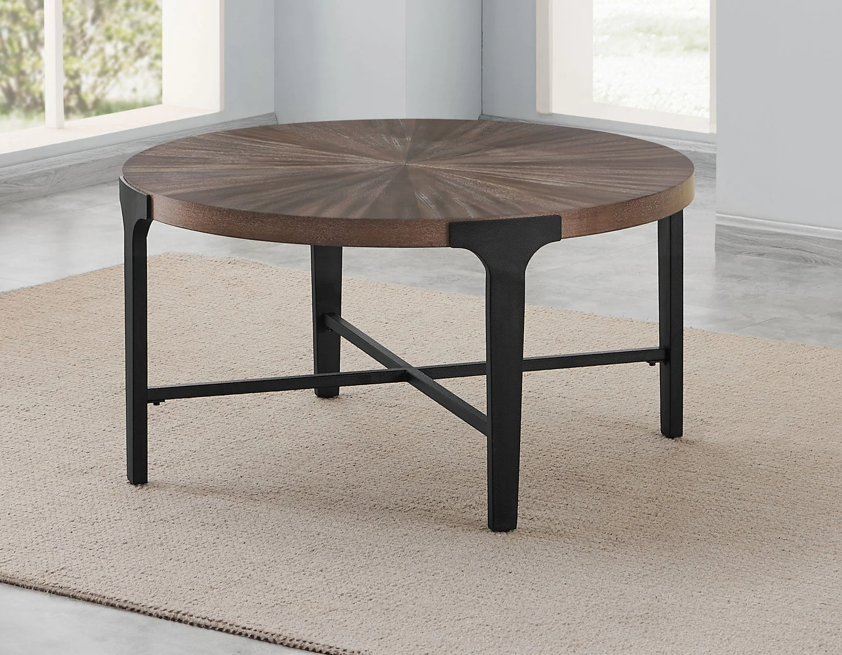 Chevron Cinnamon 36-inch Round Cocktail Table