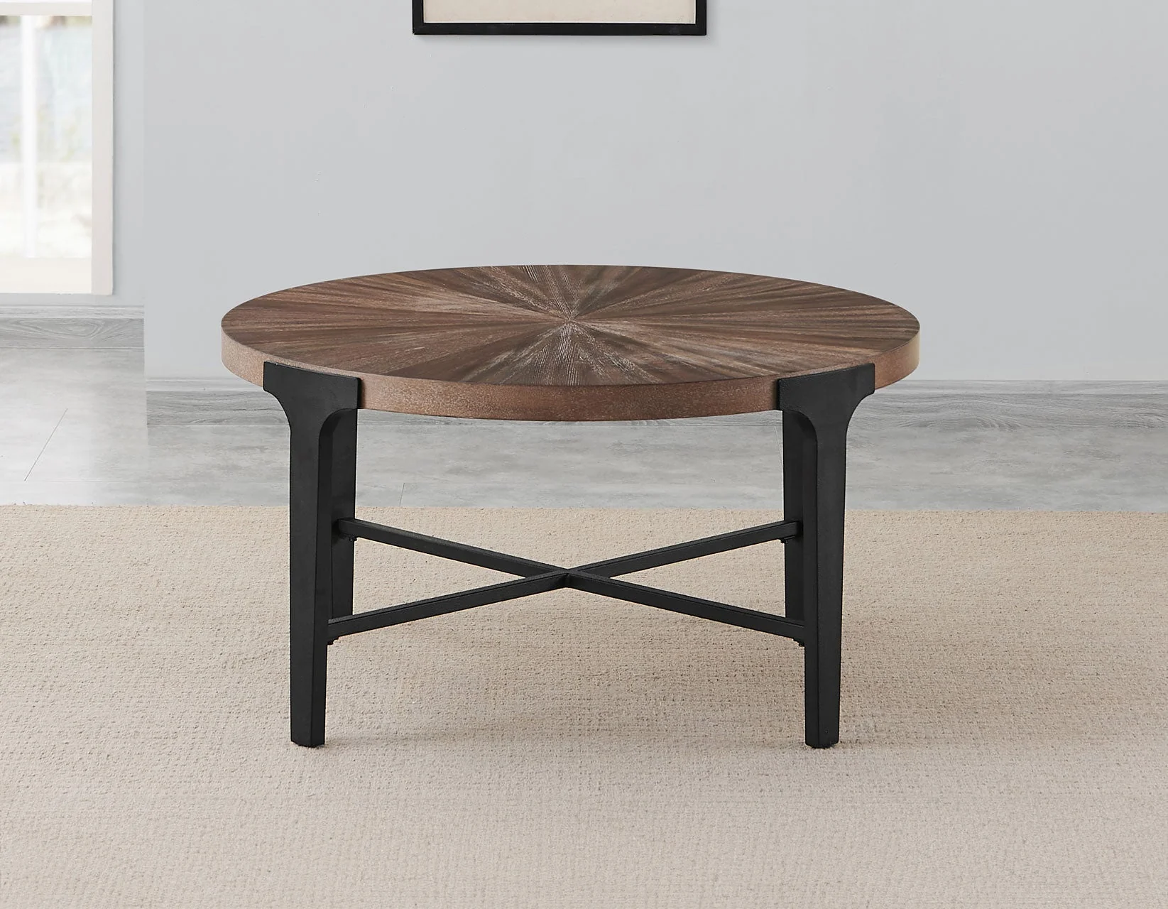 Chevron Cinnamon 36-inch Round Cocktail Table - Image 4