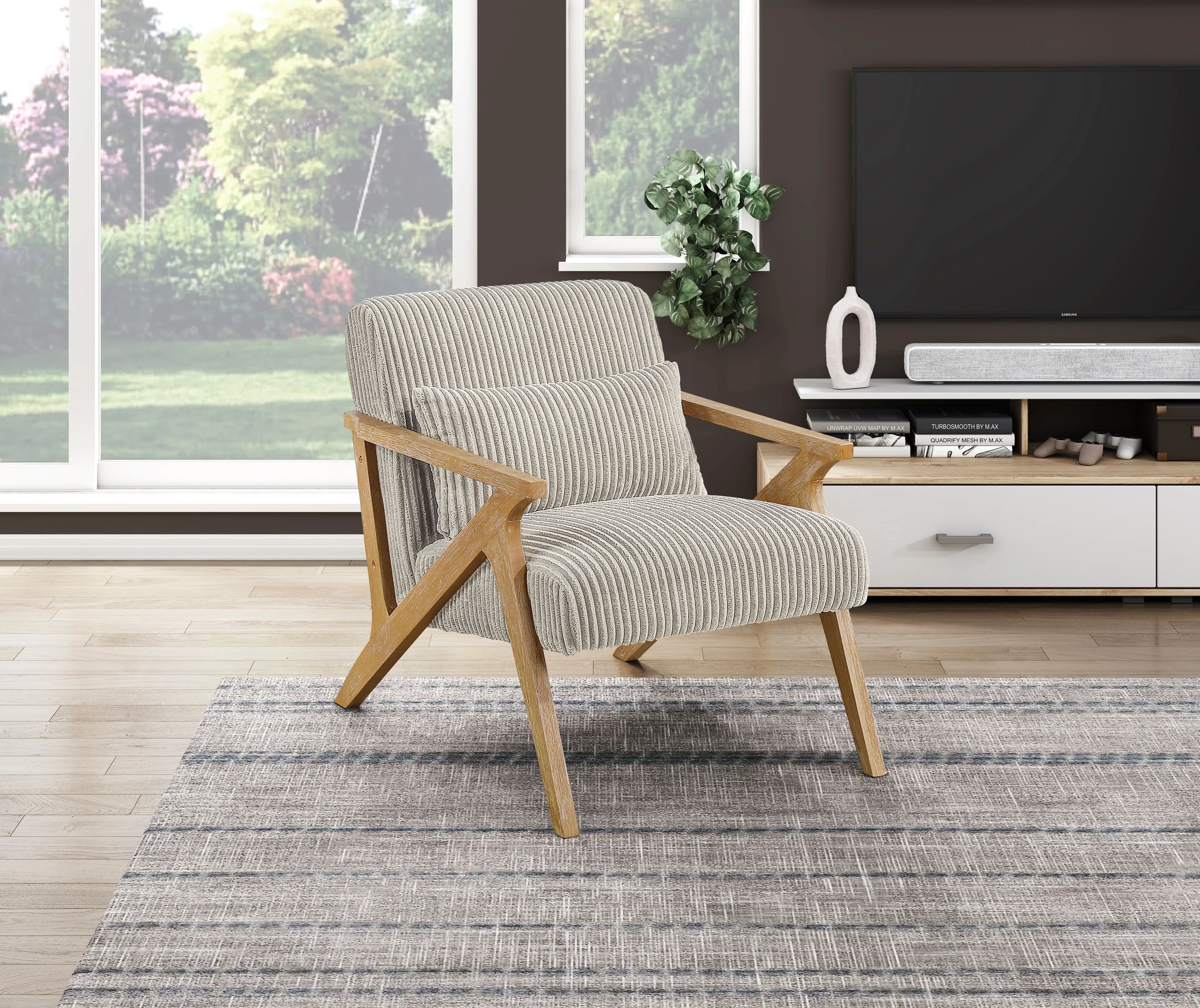 Chevron Taupe Accent Chair - Image 8