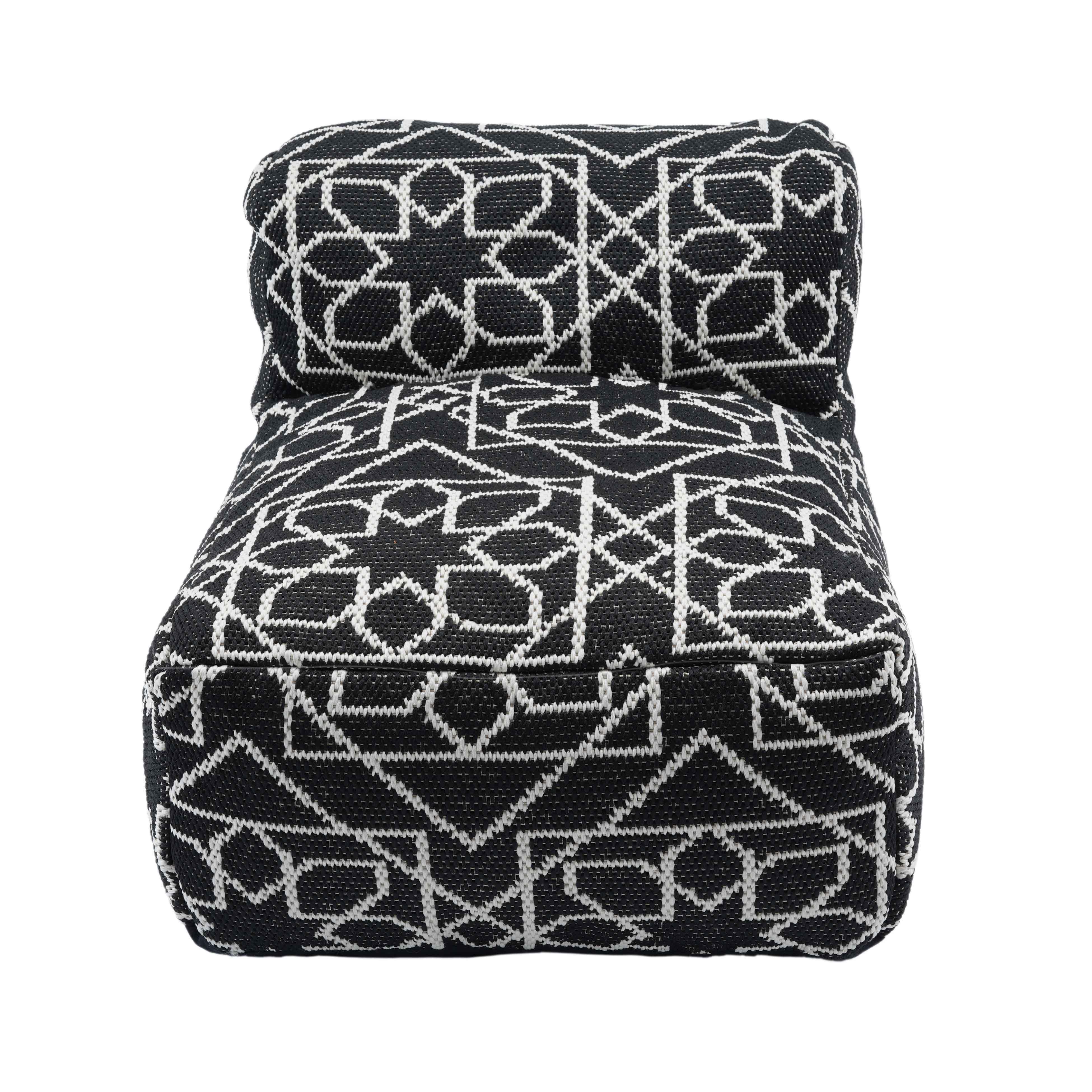 Chiara Indoor / Outdoor Black Accent Pouf - Image 3