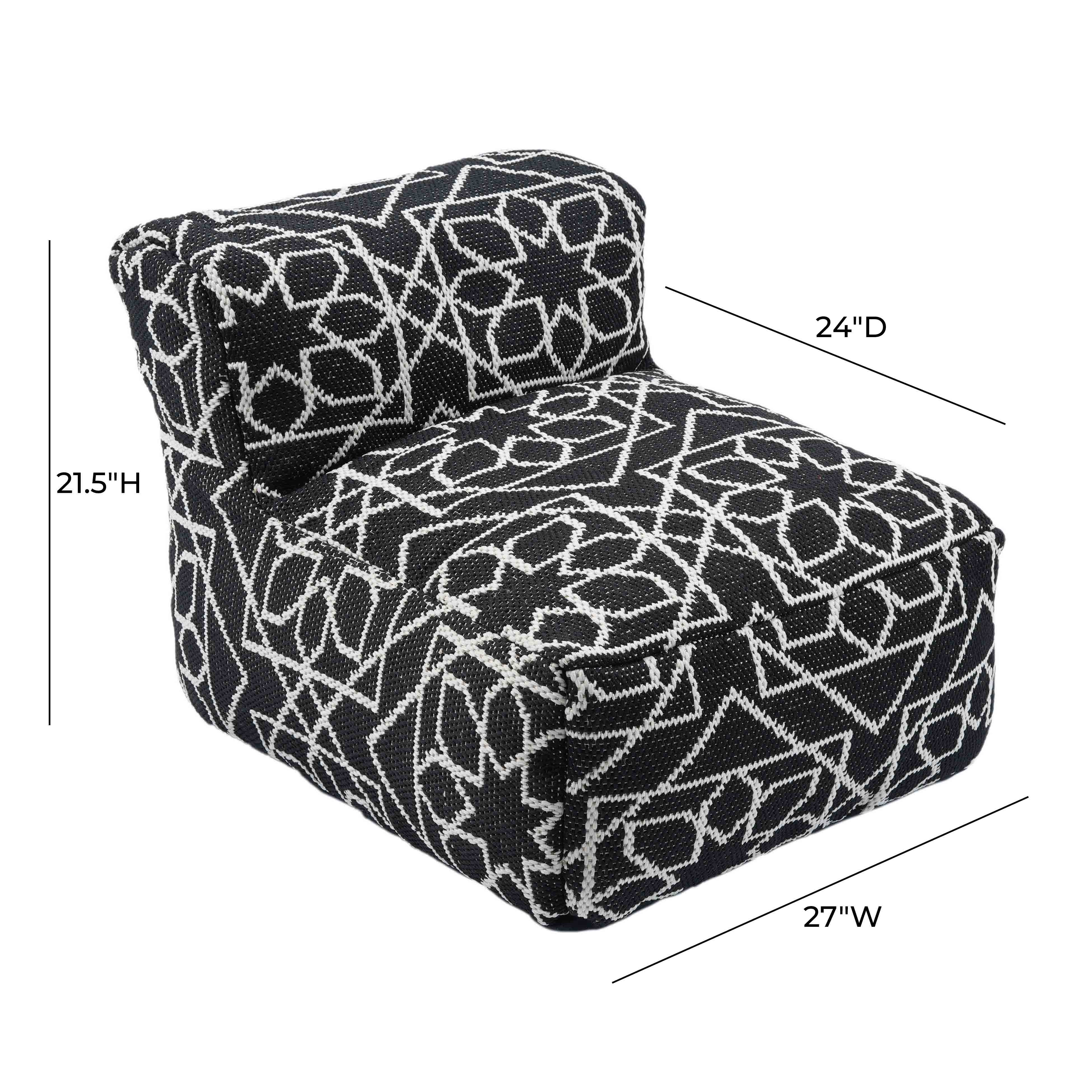 Chiara Indoor / Outdoor Black Accent Pouf - Image 5
