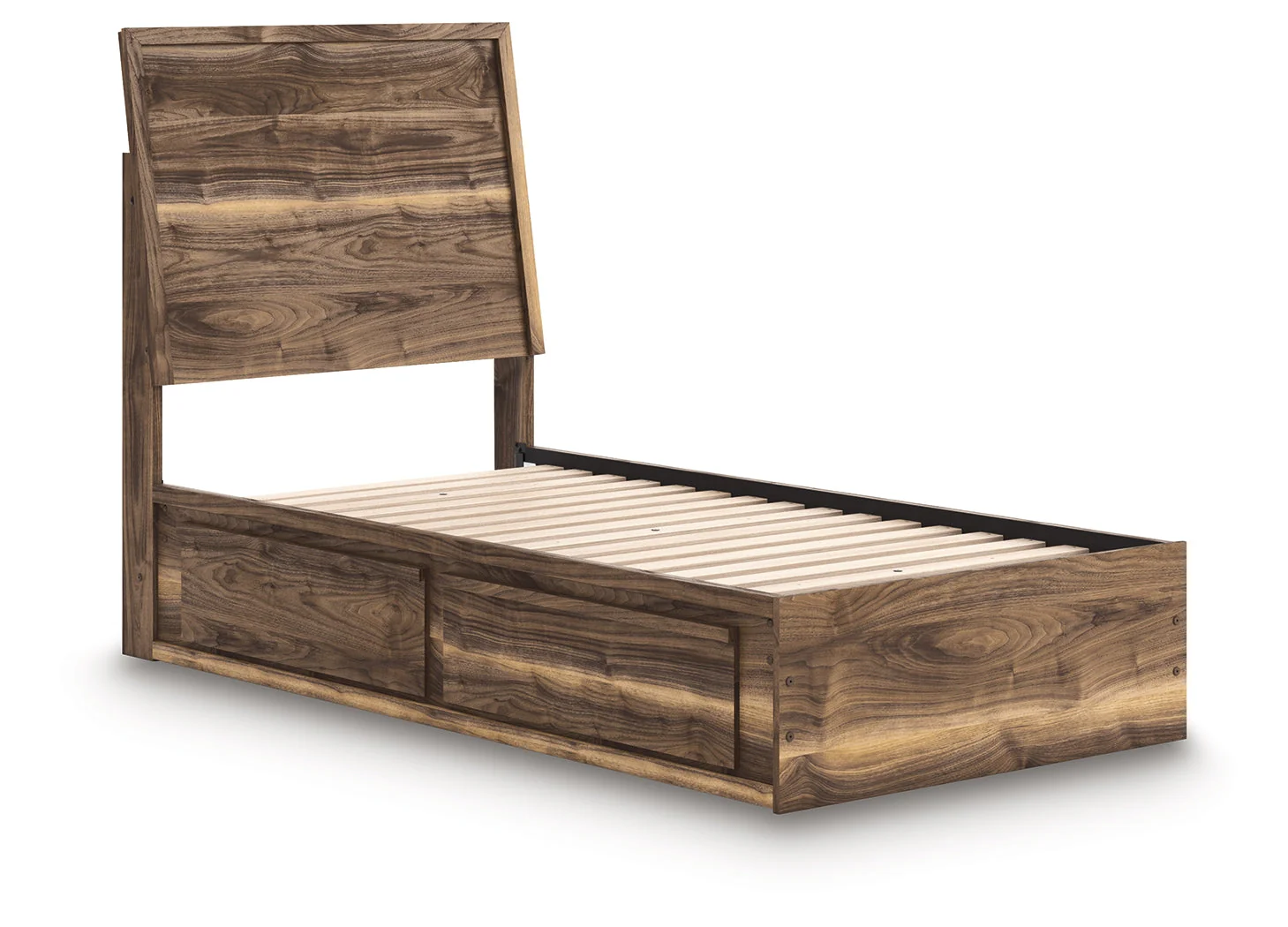 Chirason Brown Twin Panel Bed with Storage - Image 9