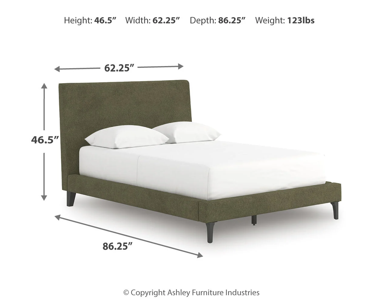 Chirason Sage Green Full Upholstered Bed with Roll Slats - Image 8