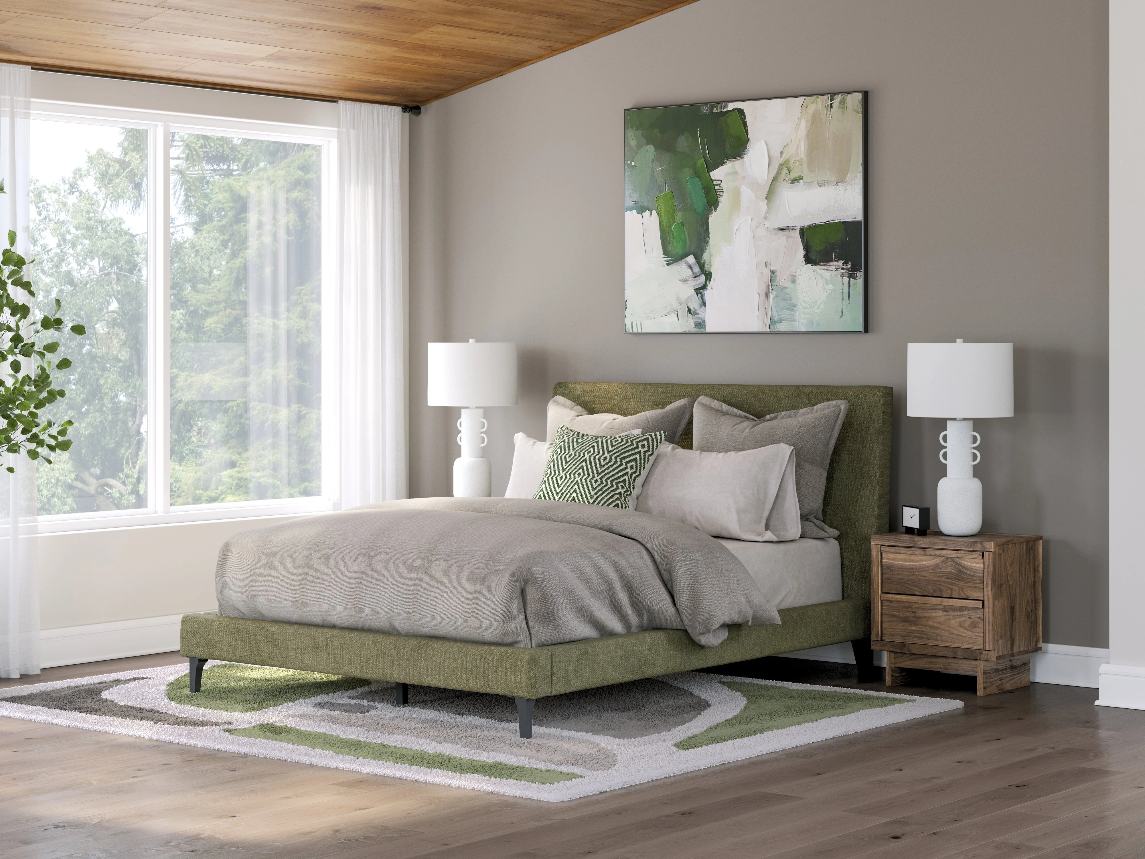 Chirason Sage Green Upholstered Bedroom Set - Image 23