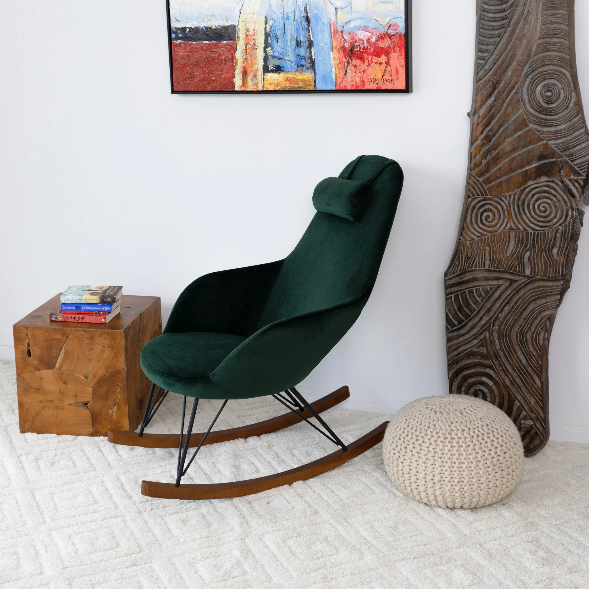 Chloe Mid Century Modern Rocker Livingroom And Bedroom Chair - Image 4