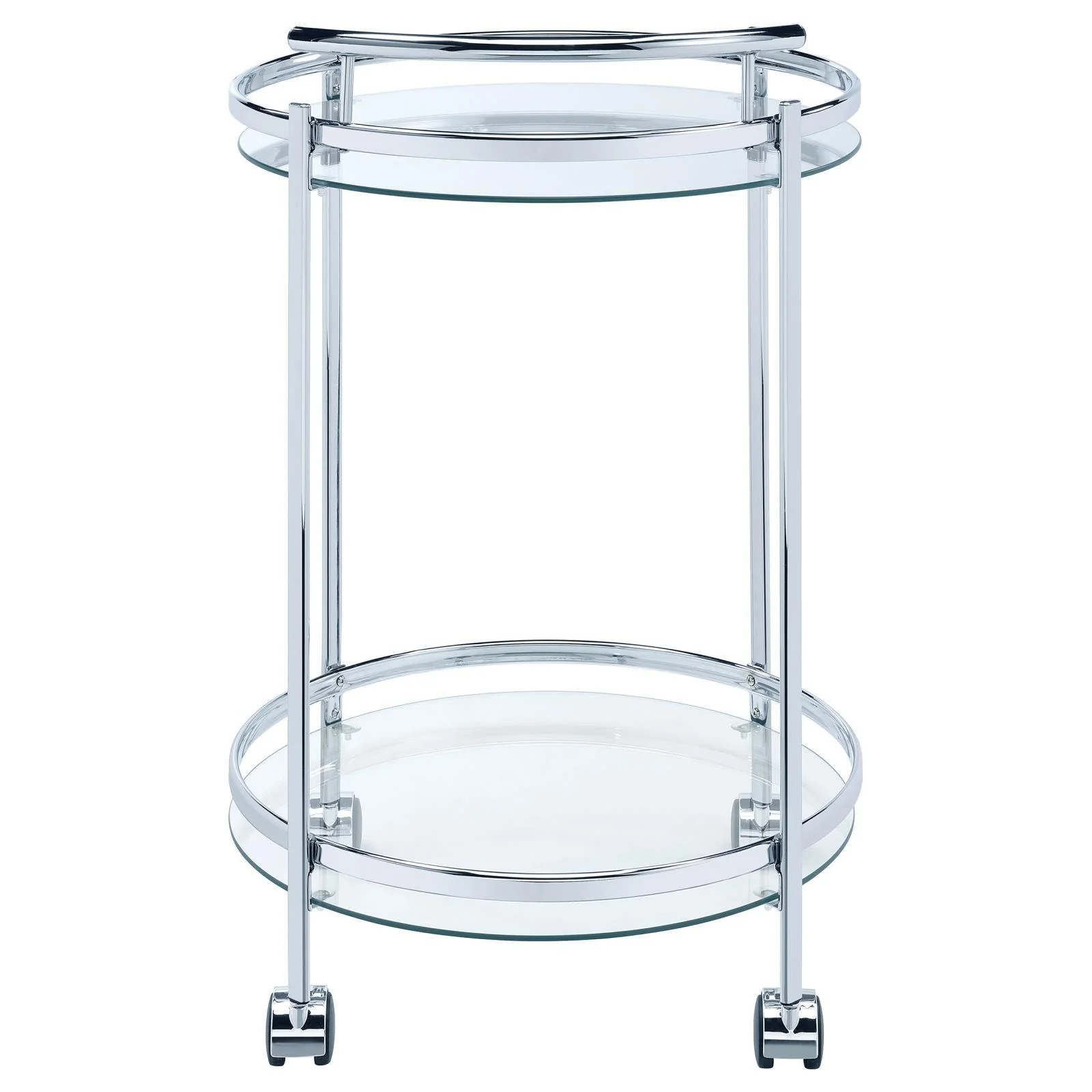 Chrissy Chrome Round Glass Bar Cart - Image 6