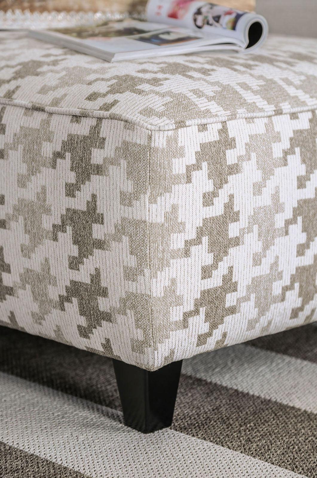 Christine Light Gray/Pattern Ottoman - Image 2