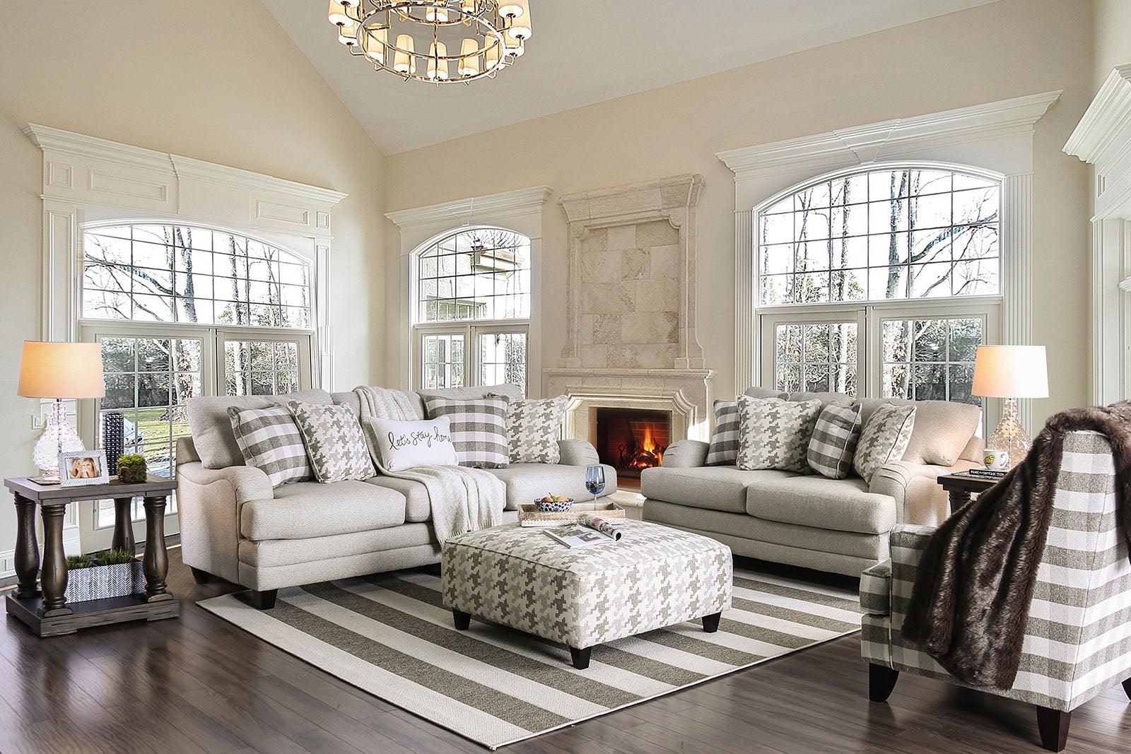 Christine Light Gray/Pattern Ottoman - Image 5