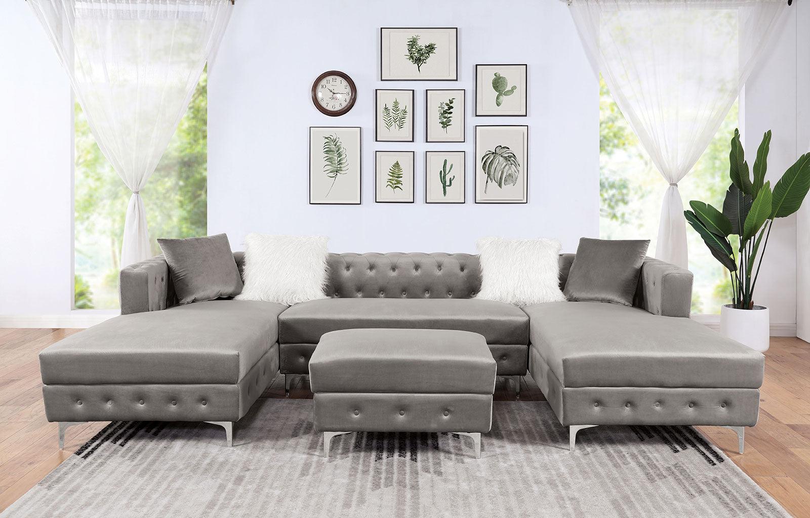 Ciabattoni Gray Ottoman - Image 4