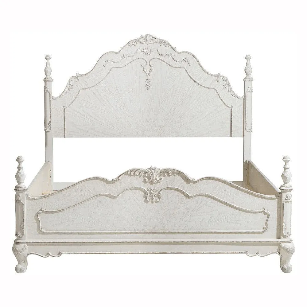 Cinderella Antique White Full Poster Bed - Image 3