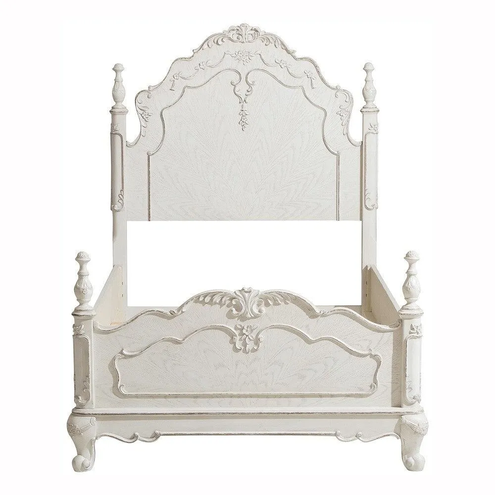 Cinderella Antique White Twin Poster Bed - Image 2