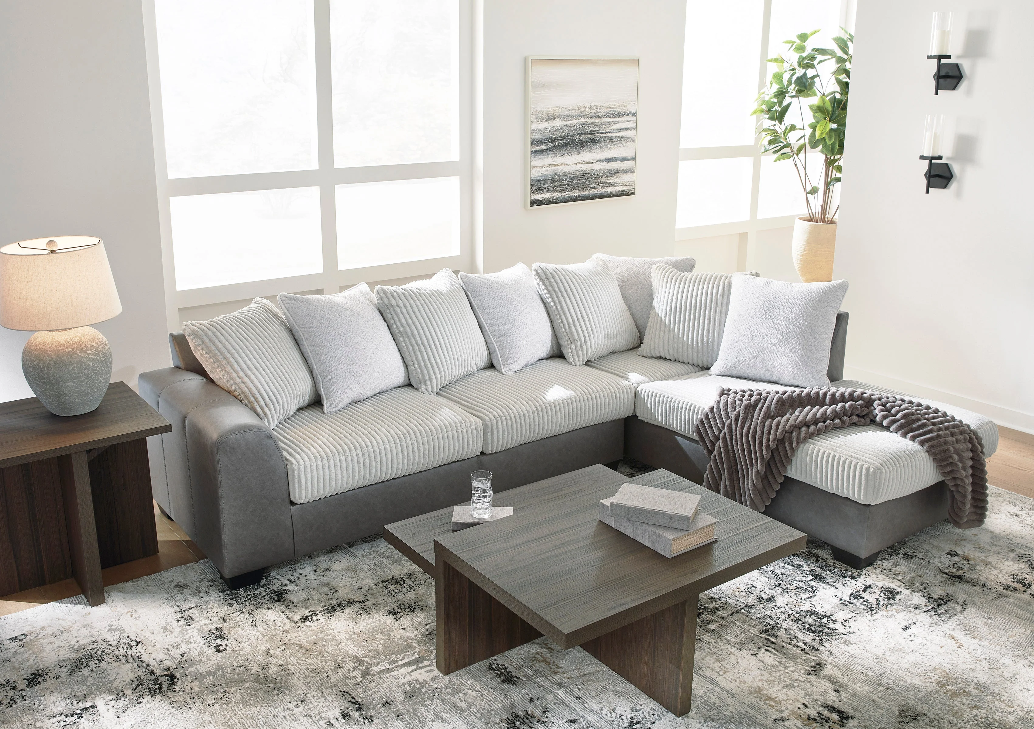 Clairette Court Alloy 2-Piece Right Arm Facing (RAF) Chaise Sectional - Image 5