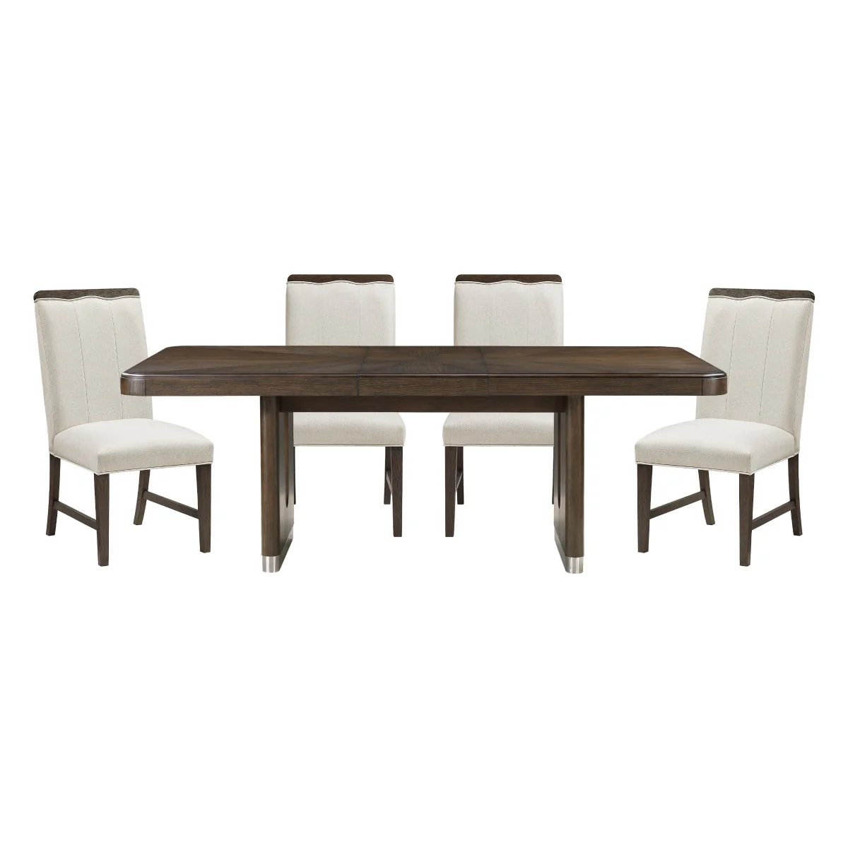 Clara Brown & Beige 85" Rectangular Dining Room Set - Image 5