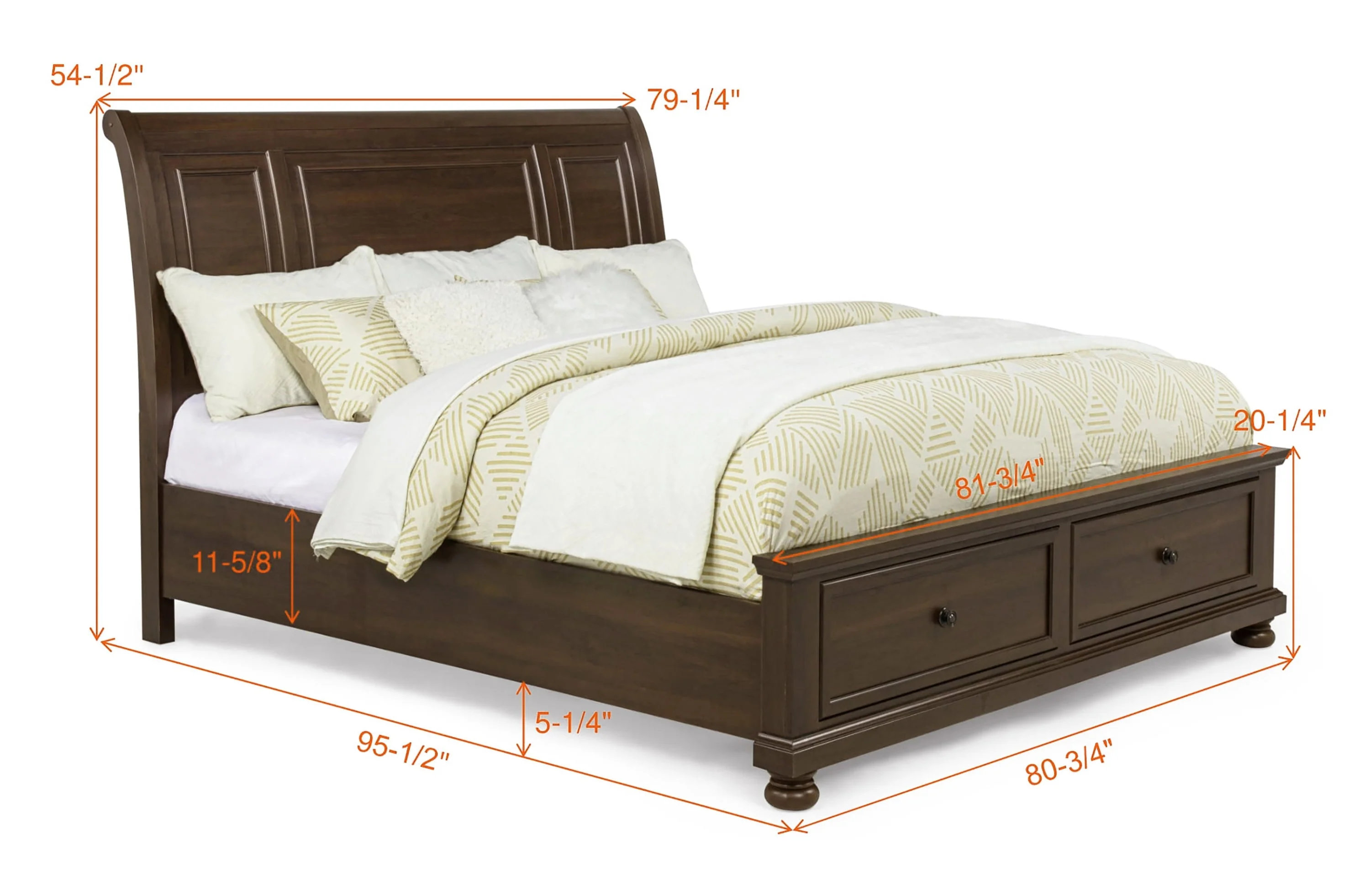Claribelle Brown King Storage Sleigh Bed - Image 4
