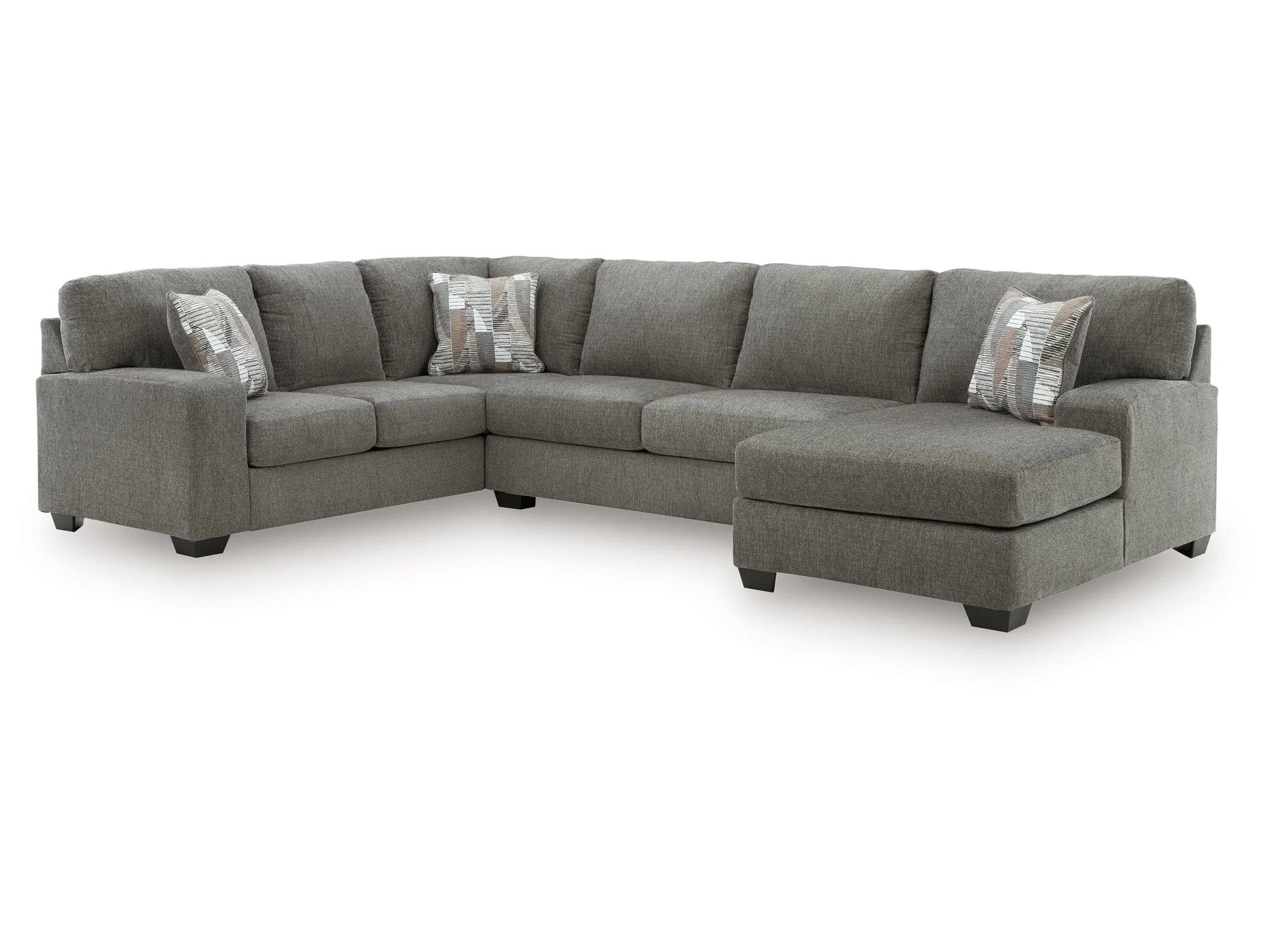 Clarington Greystone 3-Piece Sectional with RAF Chaise