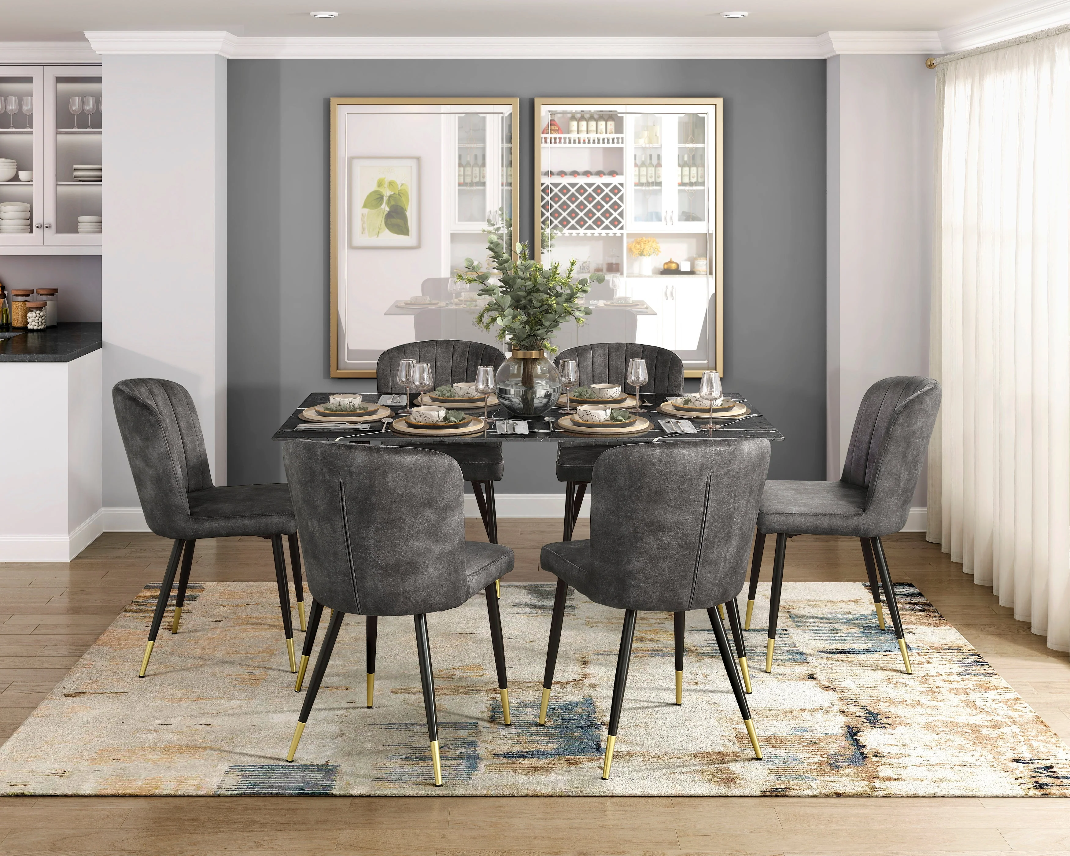 Clemente Gray Dining Set - Image 11