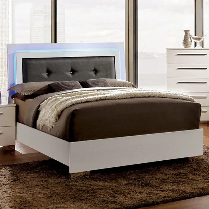 Clementine Glossy White 4-Piece Queen Bedroom Set - Image 2