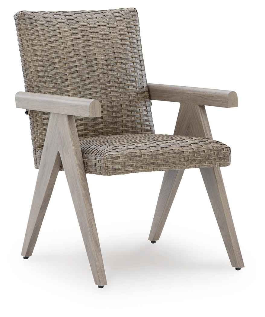 Cliff Trails Beige Outdoor Arm Chair - Image 3
