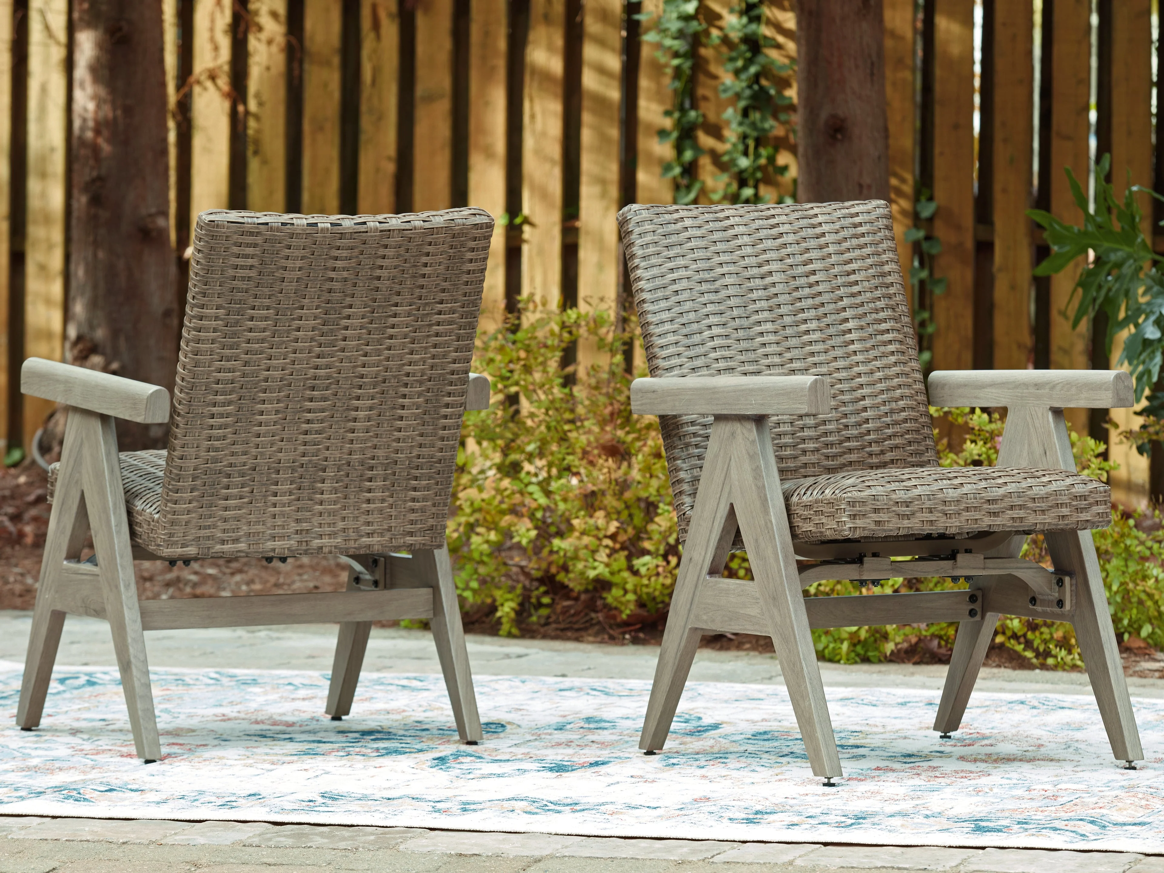 Cliff Trails Beige Outdoor Rocking Arm Chair - Image 2