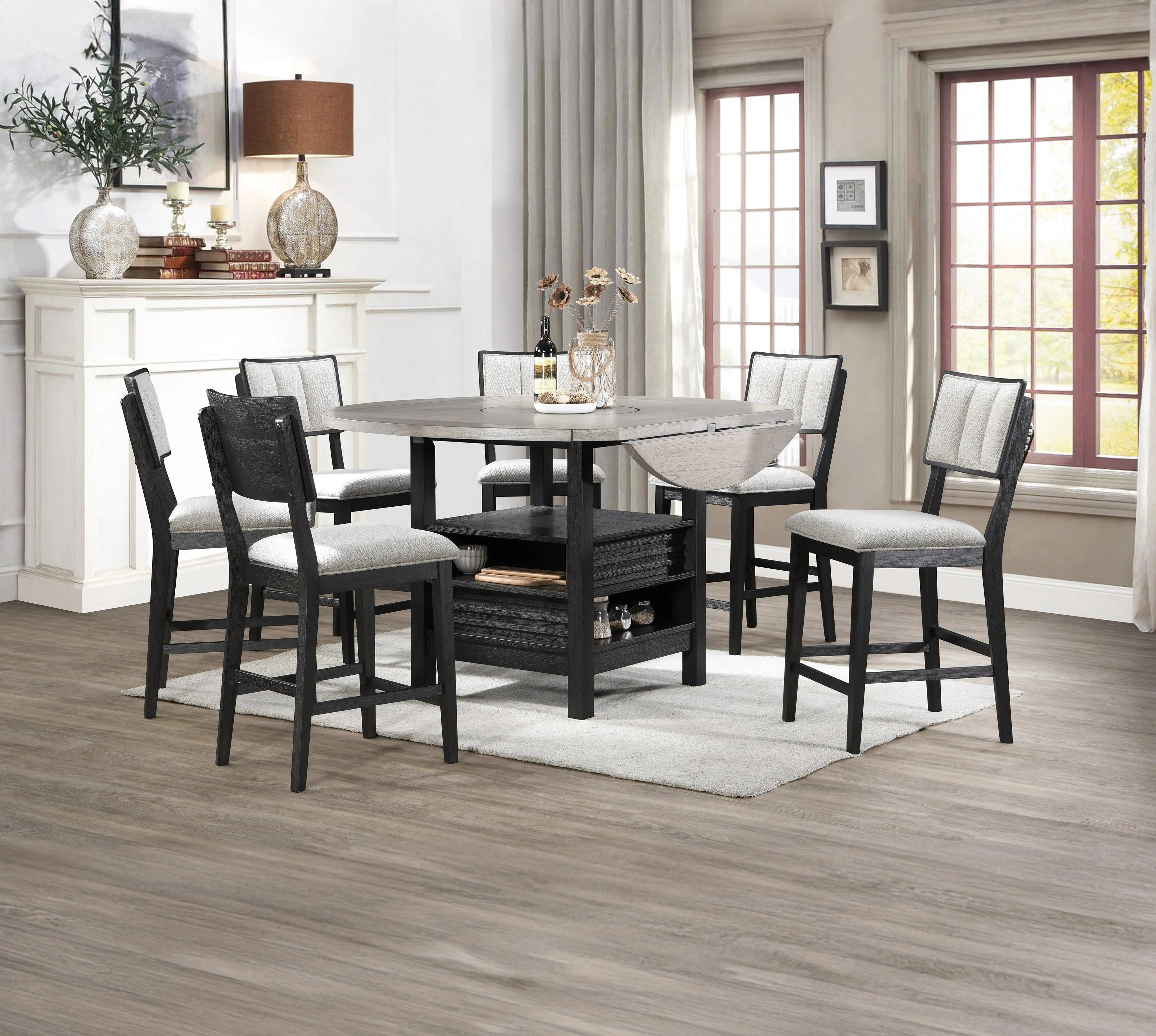 Cline Black and Gray Counter Height Dining Table - Image 2