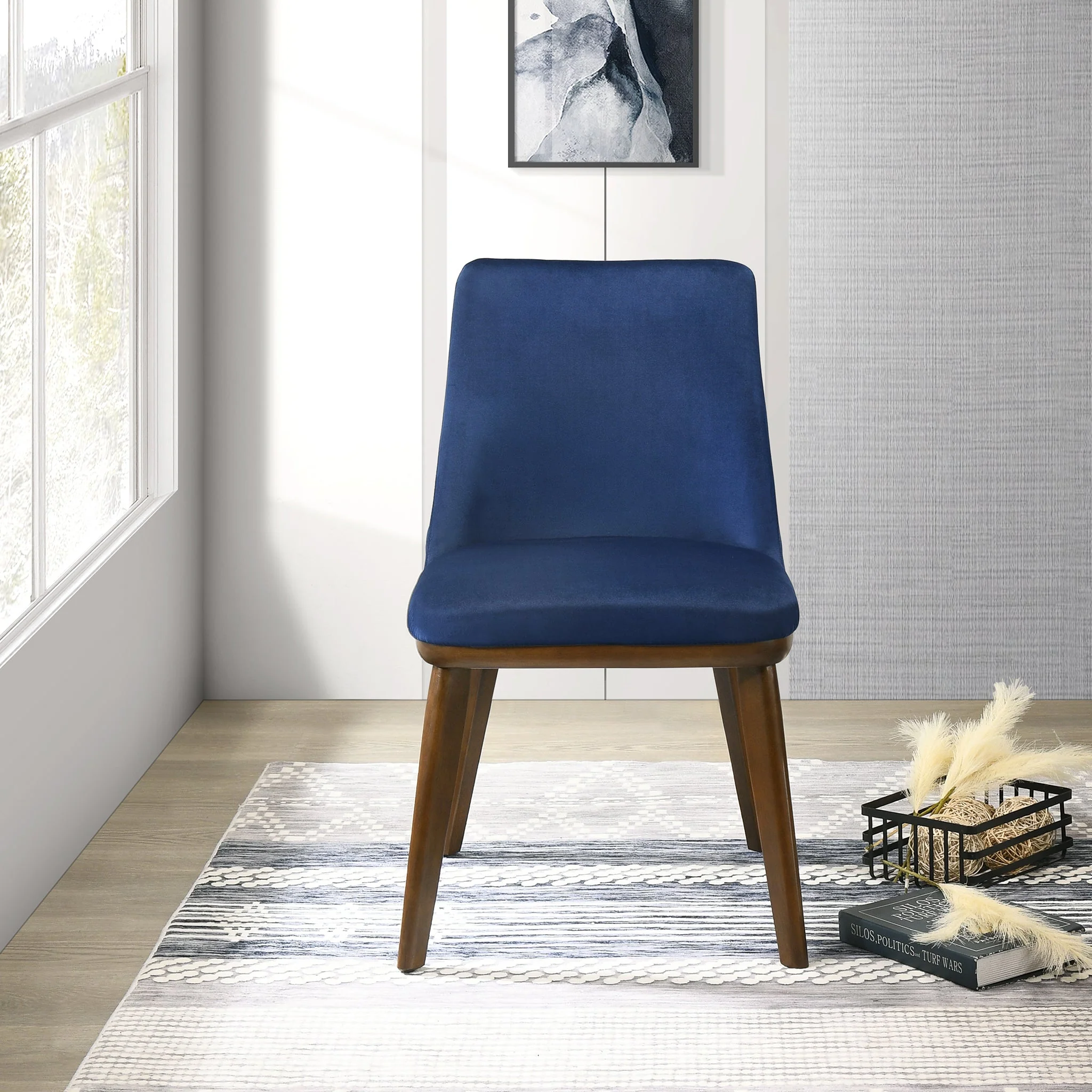 Clove Navy Blue Velvet Dining Chair (Set Of 2) - Image 2