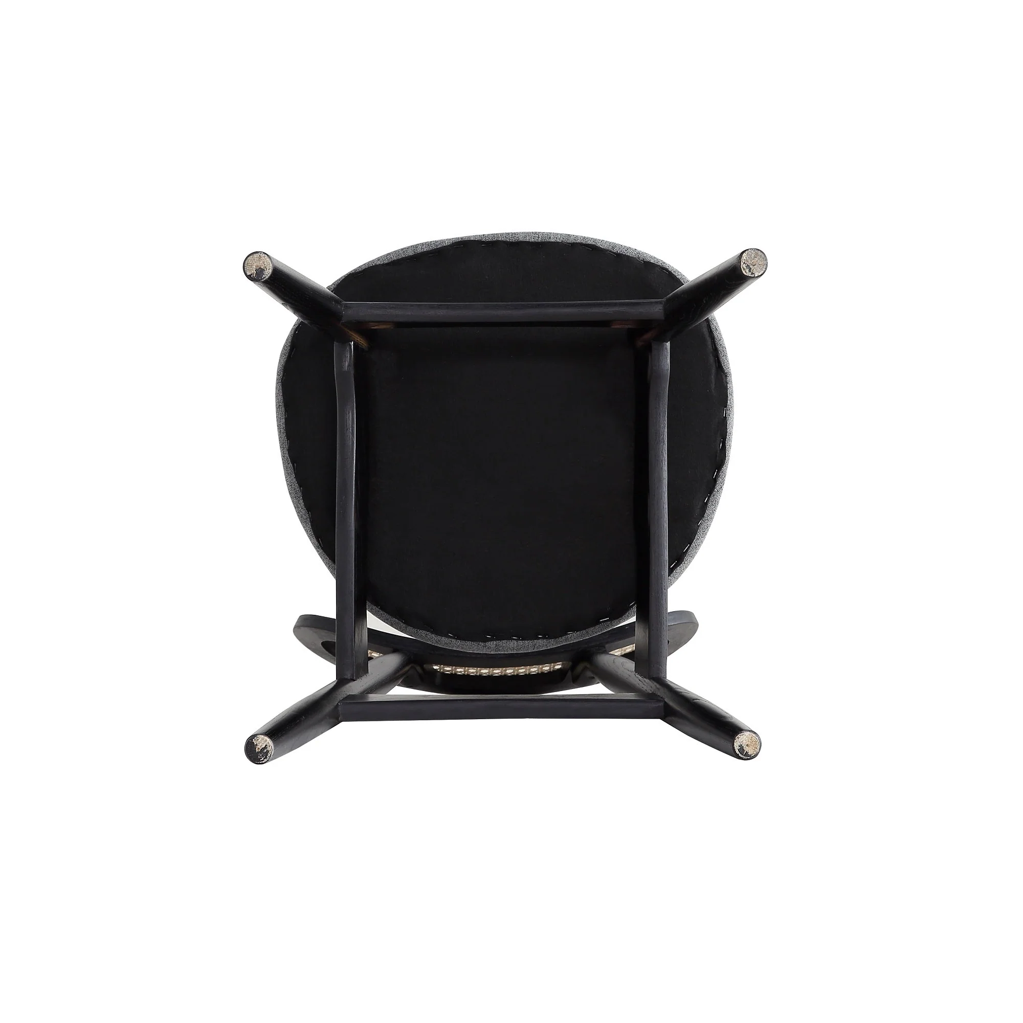 Colbert Dining Chair in Black and Cane with Grey Upholstered Seating (set of 4) - Image 10