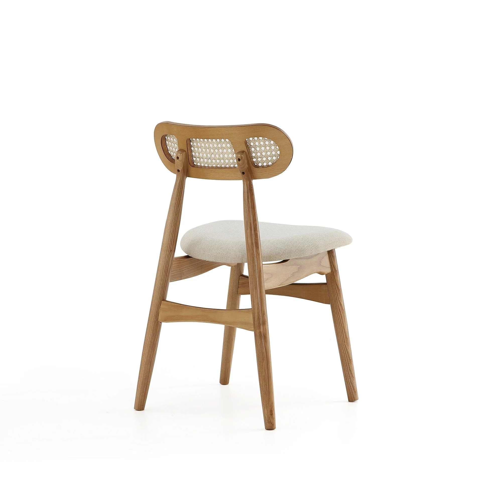 Colbert Dining Chair in Nature and Cane with Oatmeal Upholstered Seating (set of 4) - Image 6