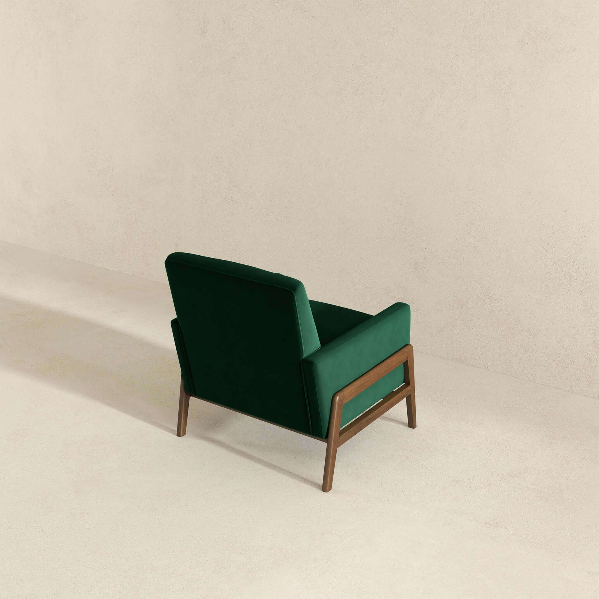 Cole  Solid Wood Green Velvet Lounge Chair - Image 5
