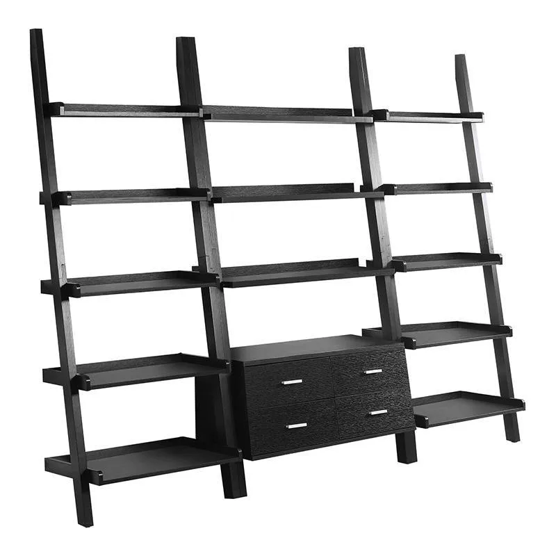 Colella Cappuccino 3-Piece Storage Ladder Bookcase Set - Image 2