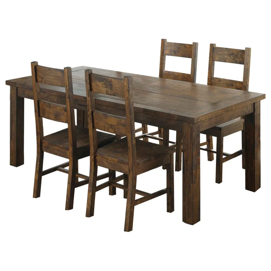 Coleman Rustic Golden Brown 5-Piece Dining Set - Image 2