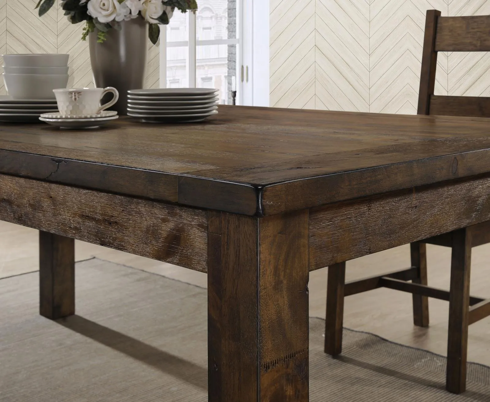 Coleman Rustic Golden Brown 5-Piece Dining Set - Image 3