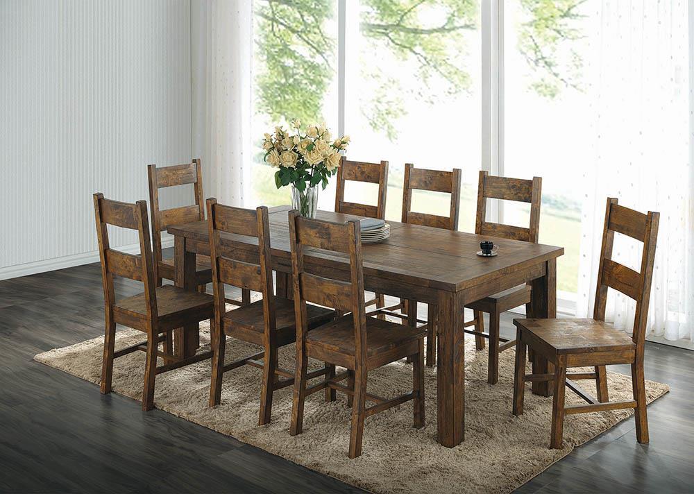 Coleman Rustic Golden Brown Rectangular Dining Table - Image 3