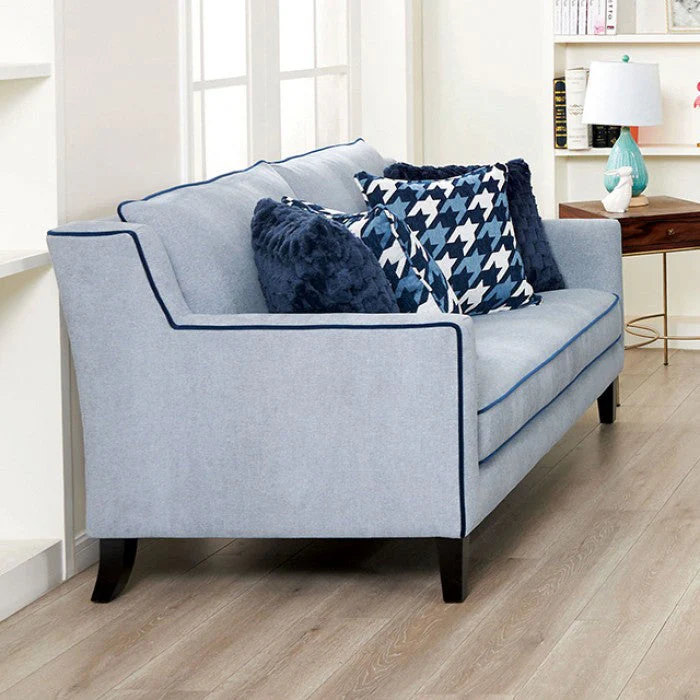Colindale Gray/Blue Upholstery Living Room Set - Image 2