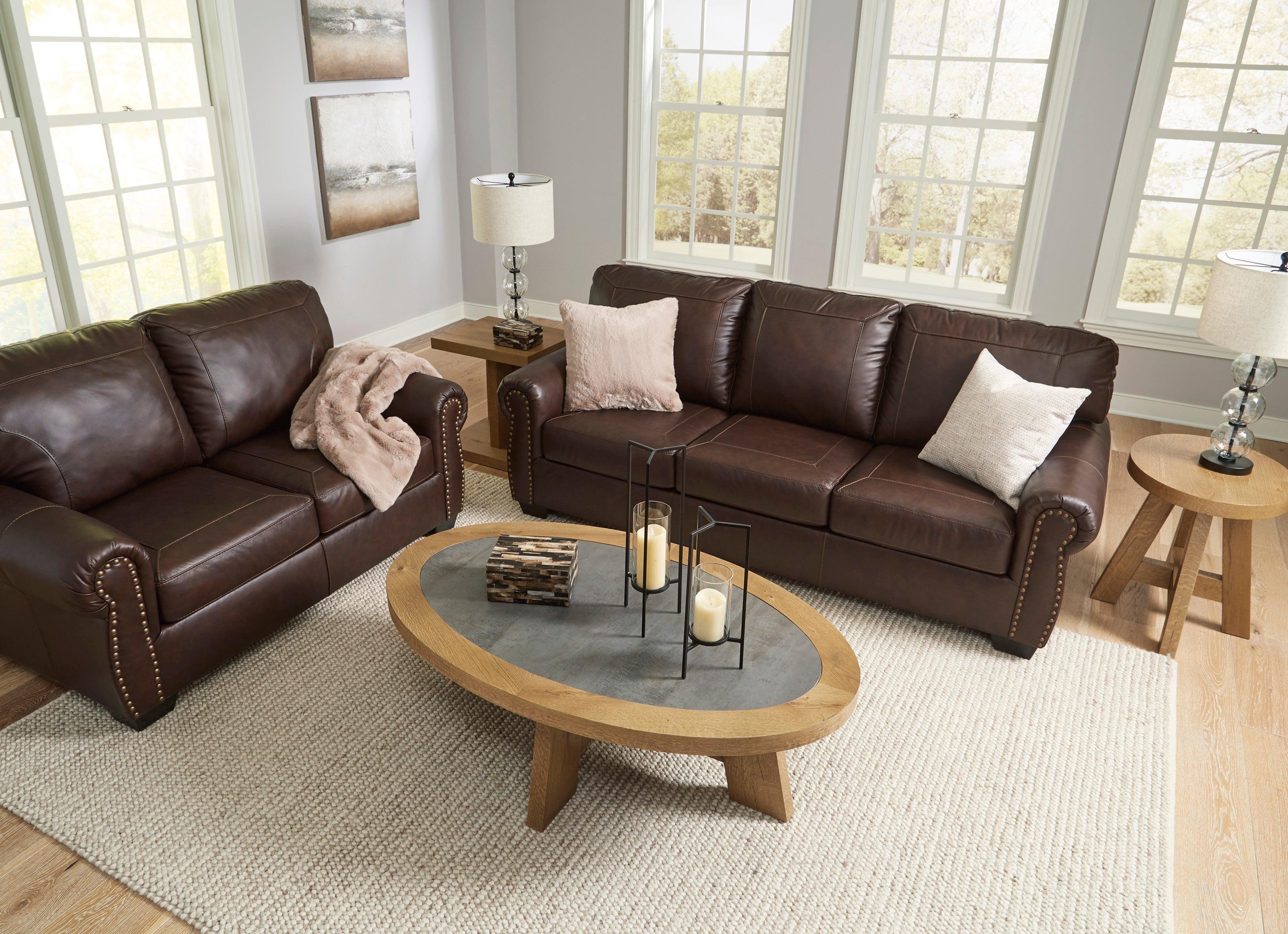 Colleton Dark Brown Leather Living Room Set - Image 3