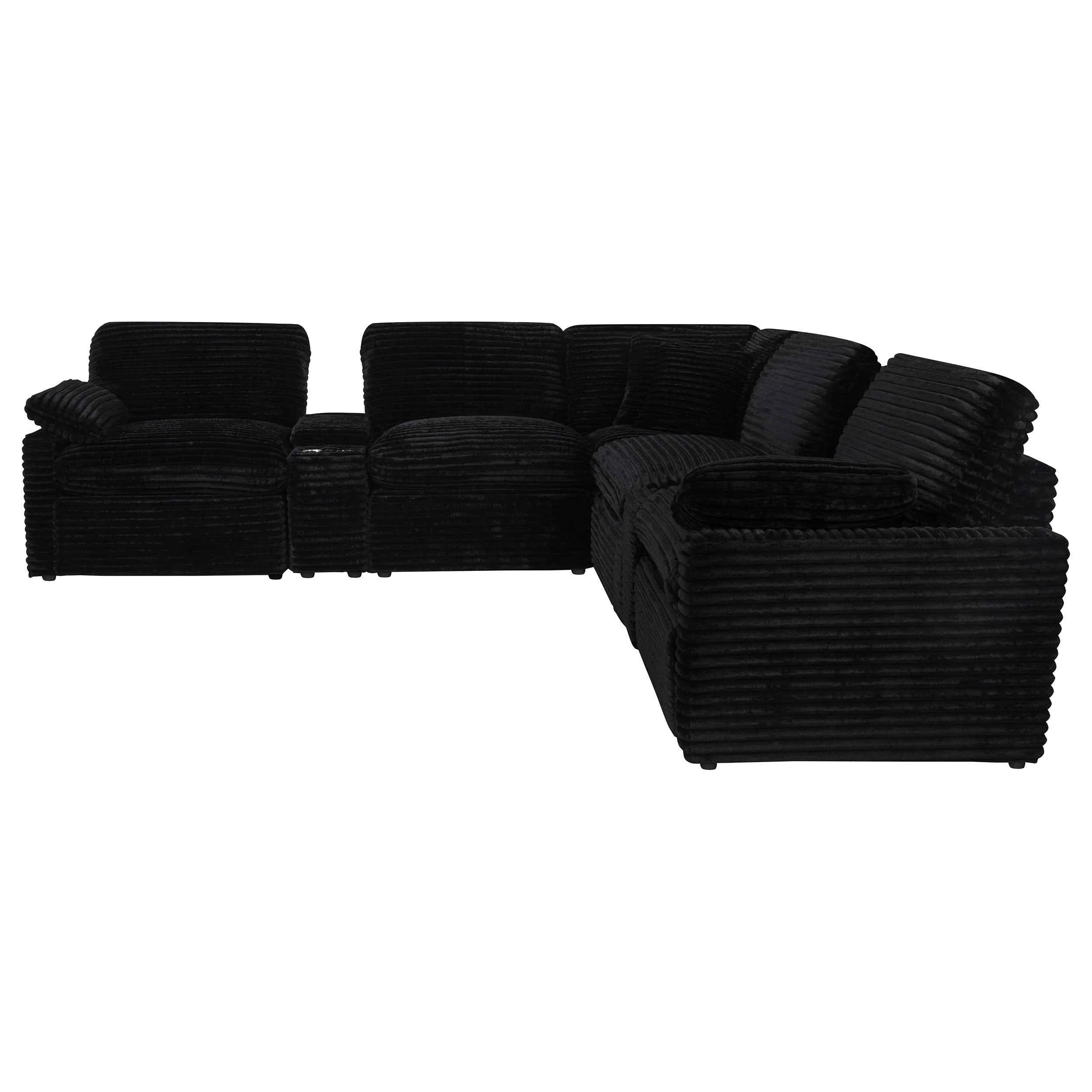 Collins Black 7-piece Modular Power Reclining Sectional - Image 3