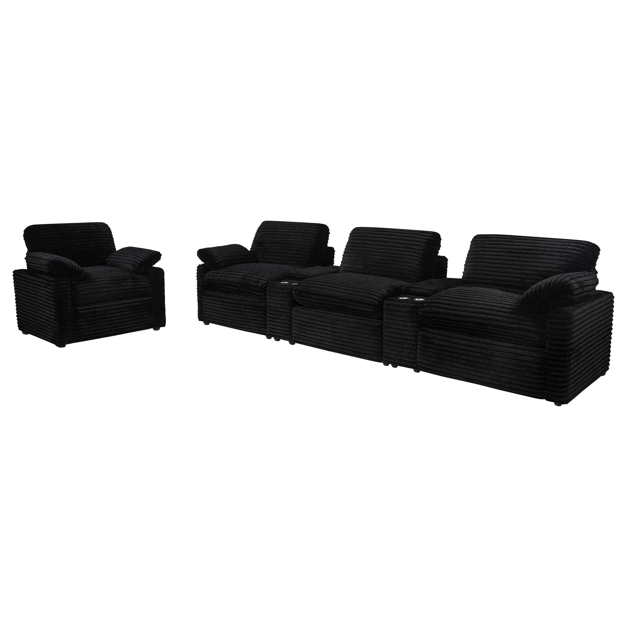 Collins Black Upholstered Power Recliner Chair - Image 13