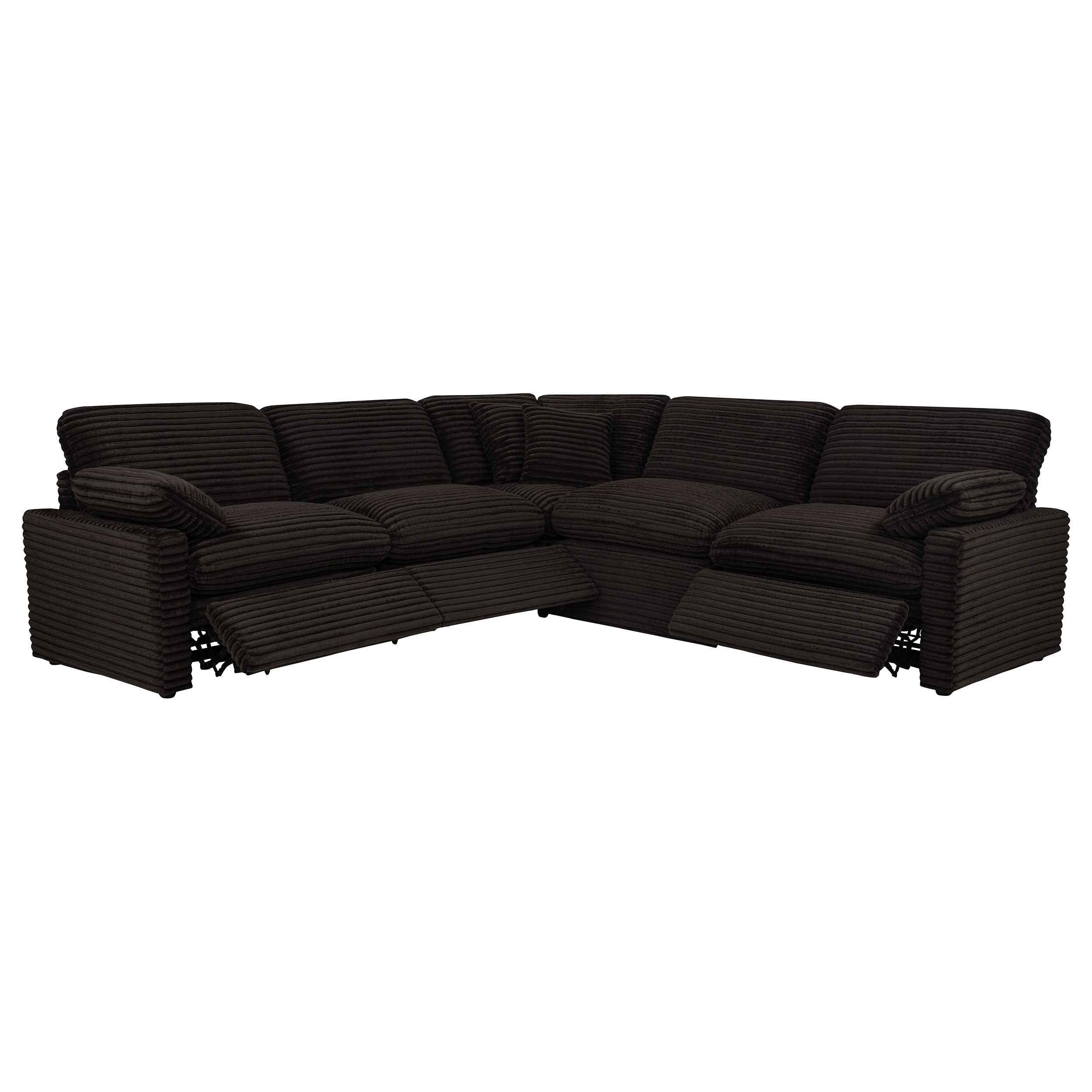 Collins Chocolate Brown 5-piece Modular Power Reclining Sectional - Image 2