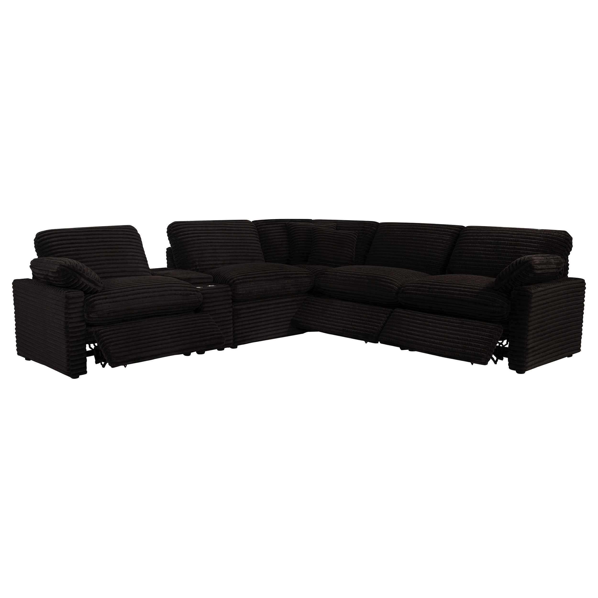 Collins Chocolate Brown 6-piece Modular Power Reclining Sectional - Image 2