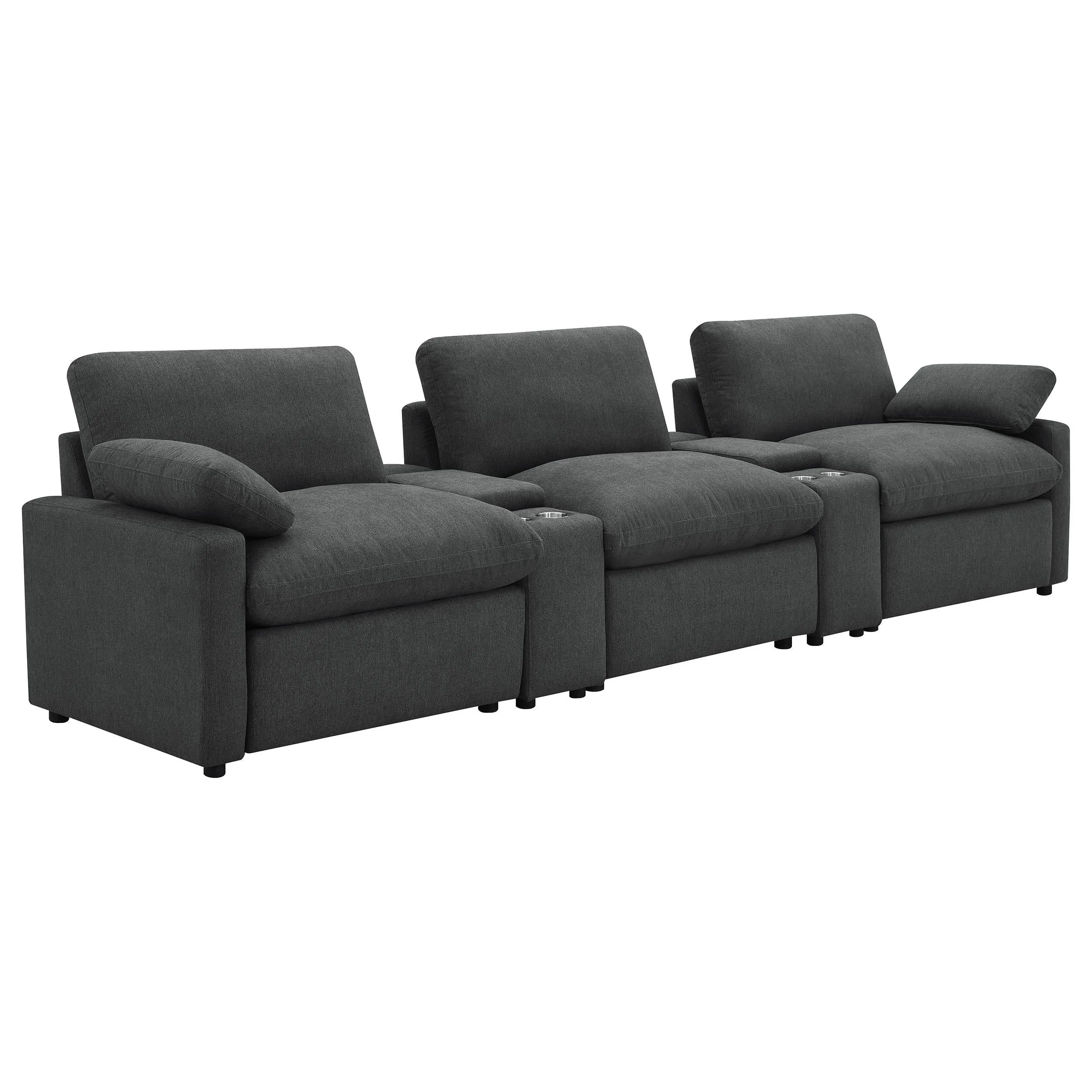 Collins Dark Gray 5-Piece Power Reclining Home Theater Seating - Image 3