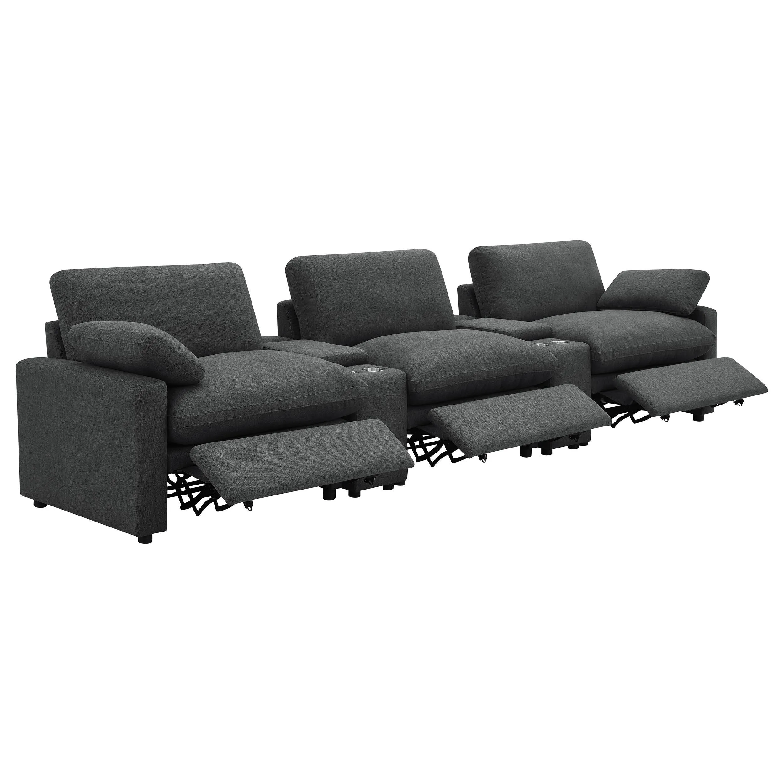 Collins Dark Gray 5-Piece Power Reclining Home Theater Seating - Image 4